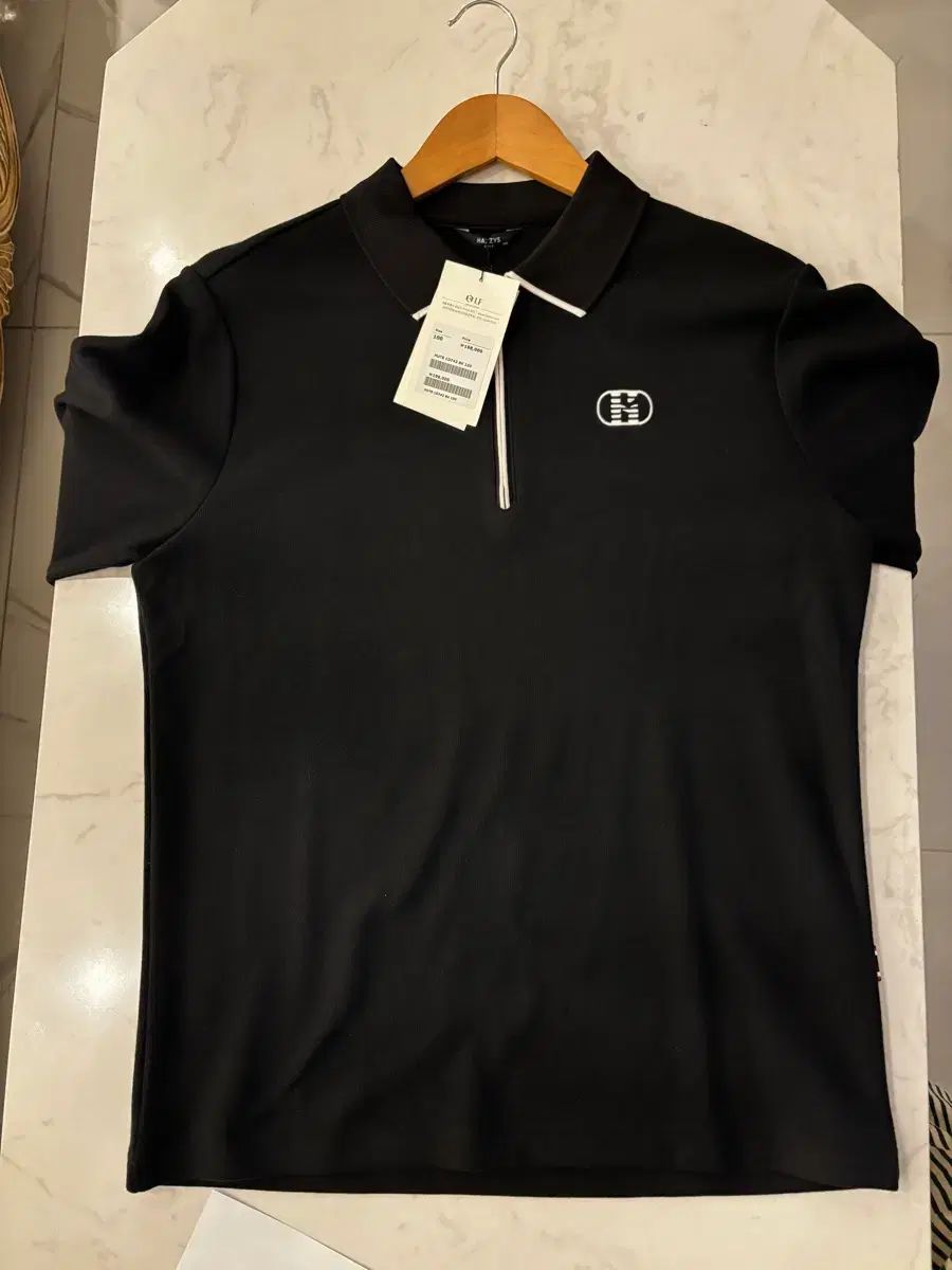 HAZZYS ゴルフ ブラック ハーフジップ Tシャツ 100