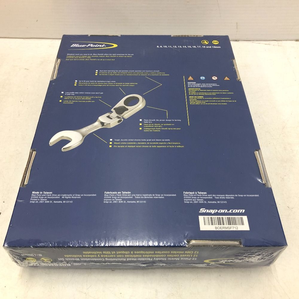 Blue-Point ブルーポイント スタッビーフレックス コンビネーションラチェットレンチ 12本セット 8～19 mm 12角