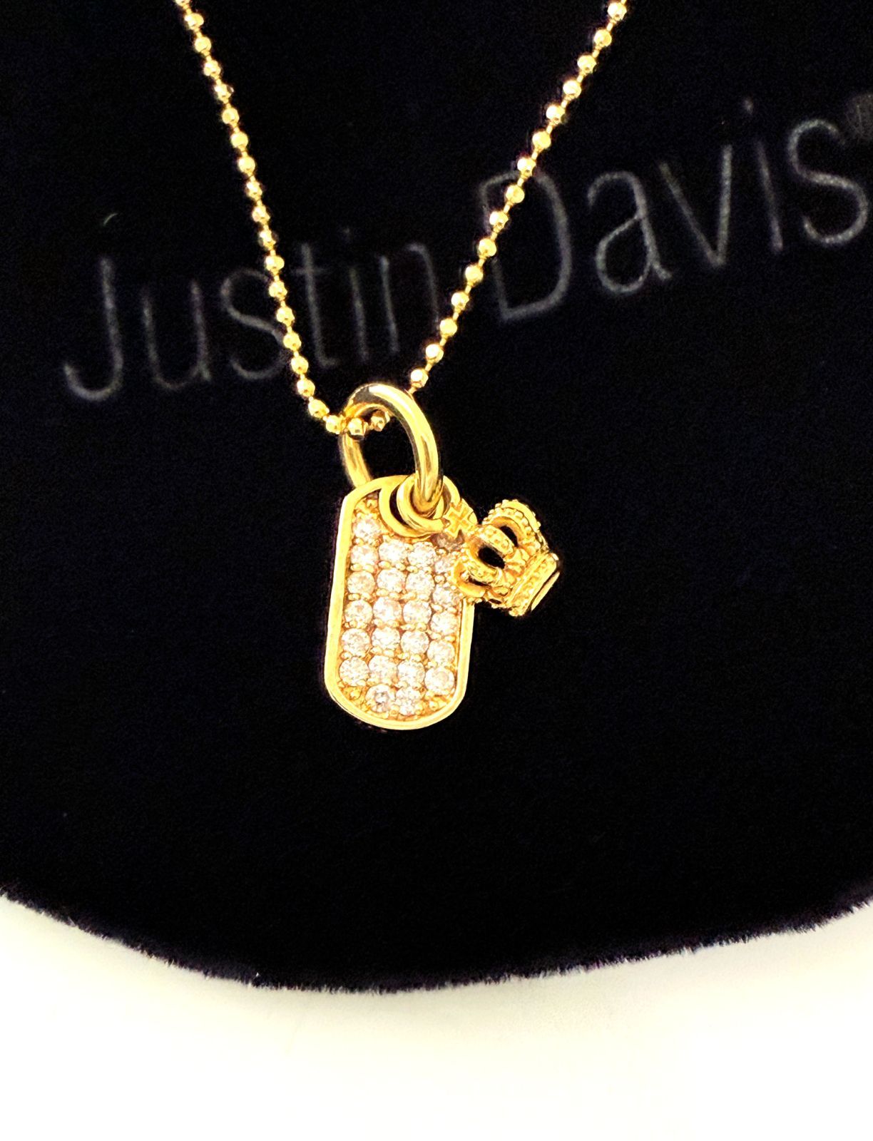JUSTIN DAVIS クロス 王冠 ネックレス ゴールド レア 美品 Justin 