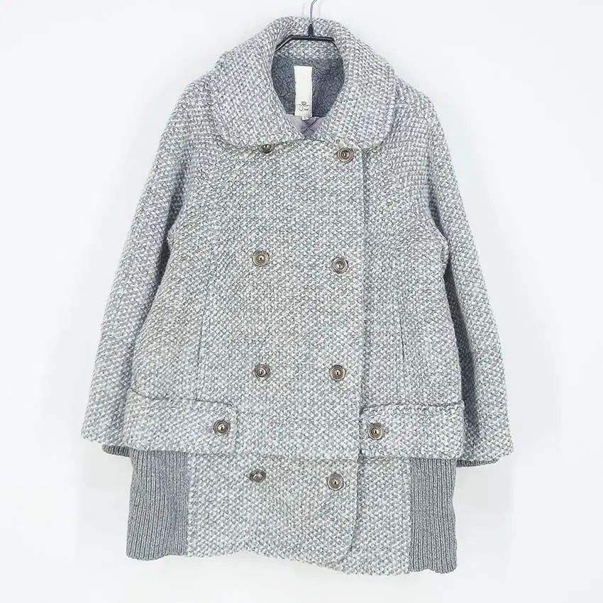 O 2 nd オッズセカンド レディース ボタン式 モヘアブレンド ウールジャケット グレー66 HU 41692