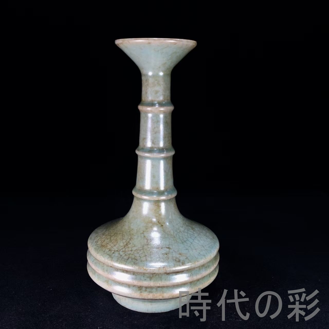 中国古美術『宋代 汝窯 節節高瓶』陶磁器 古美術 花瓶 飾瓶 賞物 文房