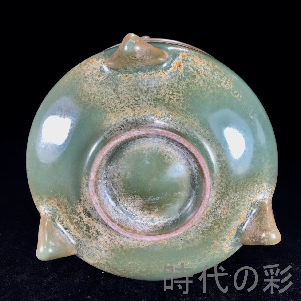 中国古美術『宋代 龍泉窯 三足洗 10cm』青釉古陶器 中国古美術 骨董品