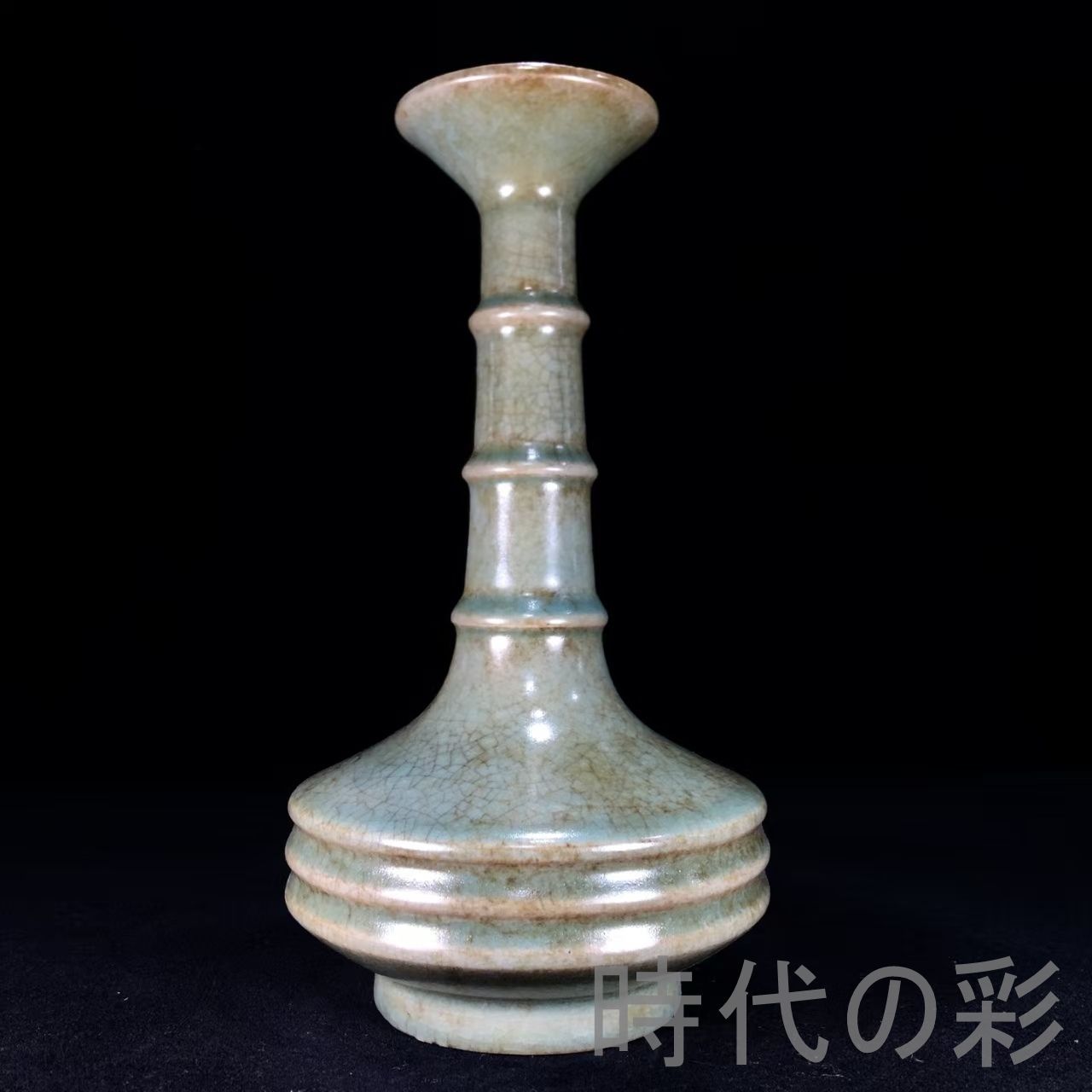 中国古美術『宋代 汝窯 節節高瓶』陶磁器 古美術 花瓶 飾瓶 賞物 文房