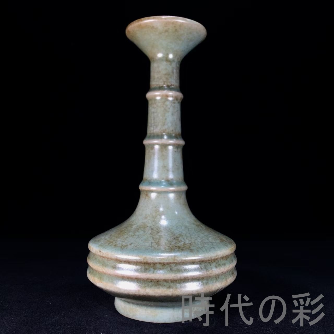 中国古美術『宋代 汝窯 節節高瓶』陶磁器 古美術 花瓶 飾瓶 賞物 文房