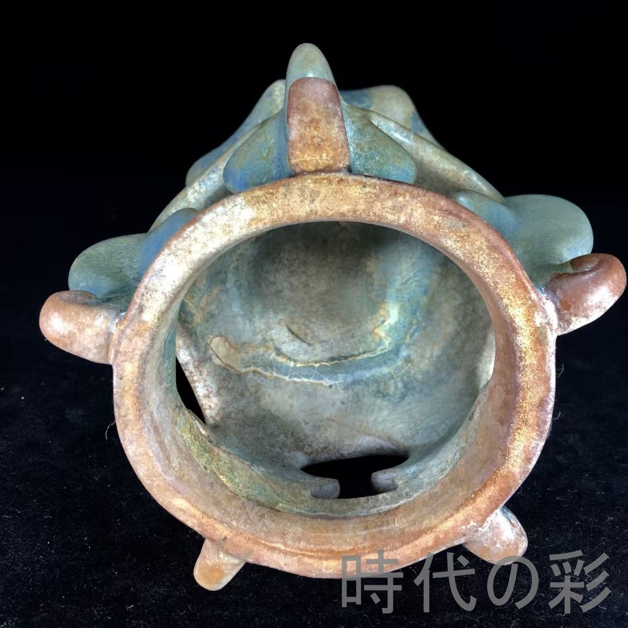 中国古美術『宋代 鈞窯 双耳八宝瓶 29.5cm』青釉古磁 花瓶 骨董品 賞物
