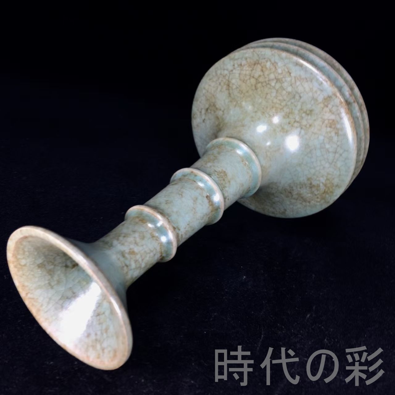 中国古美術『宋代 汝窯 節節高瓶』陶磁器 古美術 花瓶 飾瓶 賞物 文房