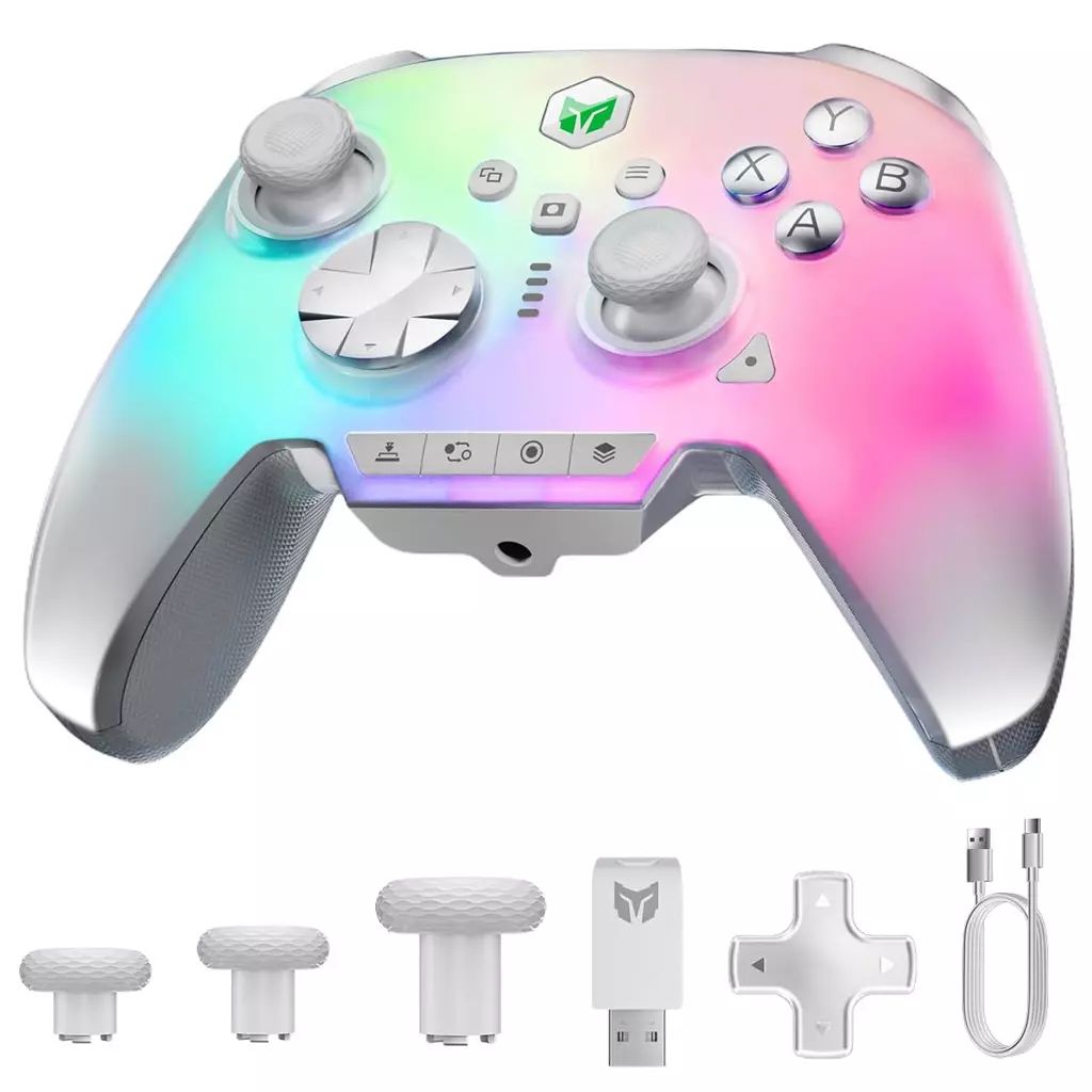 Windows 10以降ハード 有線 Bluetooth ゲーミングコントローラー RAINBOW 3