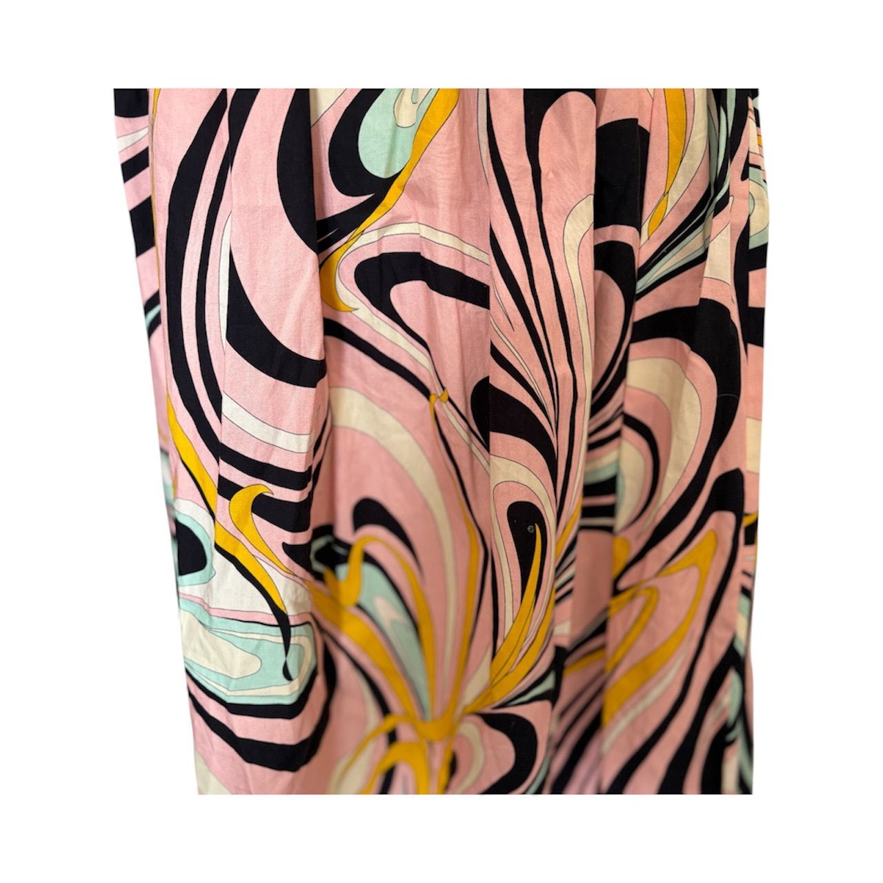 エミリオプッチ ロングスカート ゴム ピンク コットン マキシ丈 総柄