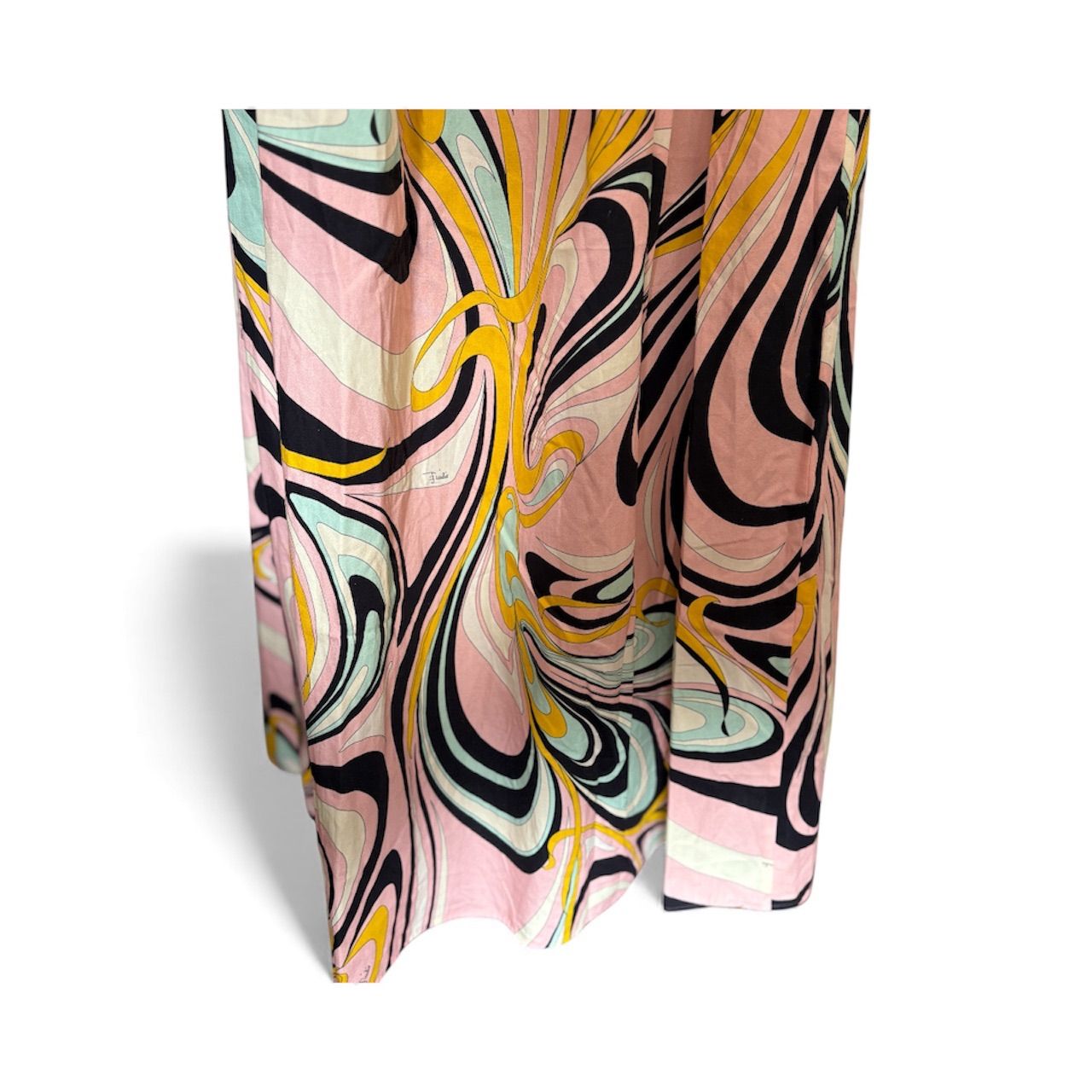 エミリオプッチ ロングスカート ゴム ピンク コットン マキシ丈 総柄