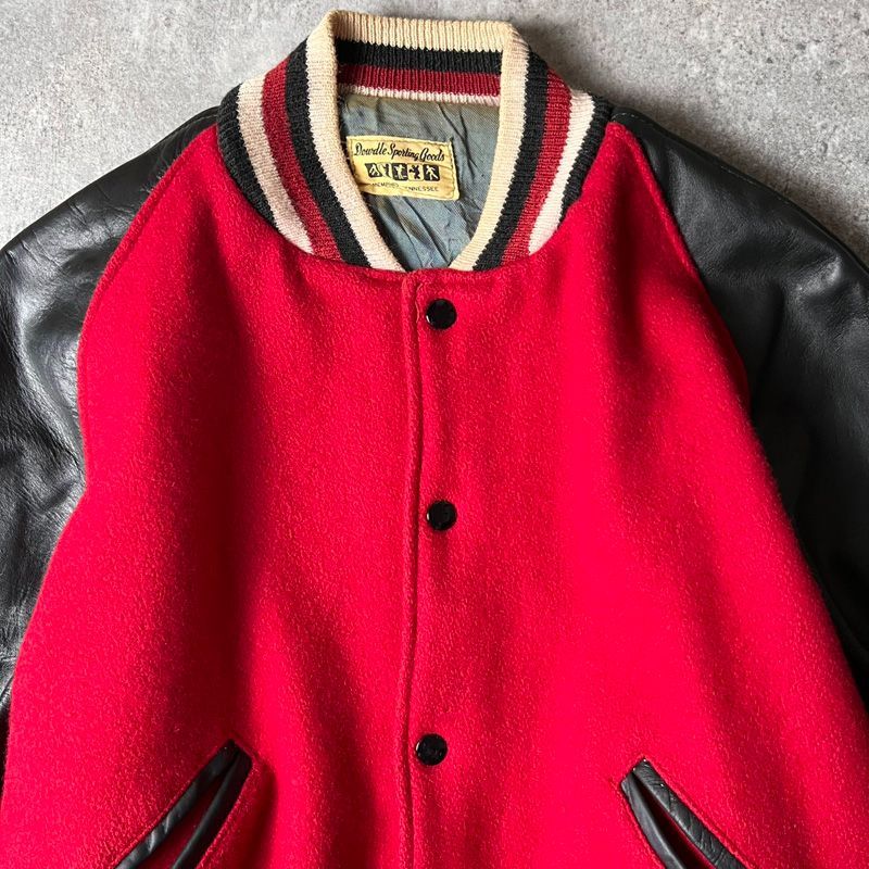 60s Dowdle Sporting Goods レザー 切替 ウール スタジアム ジャンパー