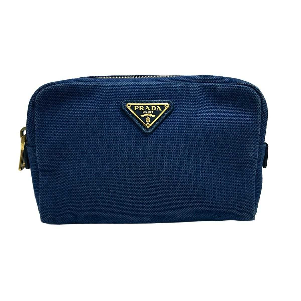 PRADA(プラダ) ポーチ - 1N0021 ネイビー - メルカリ