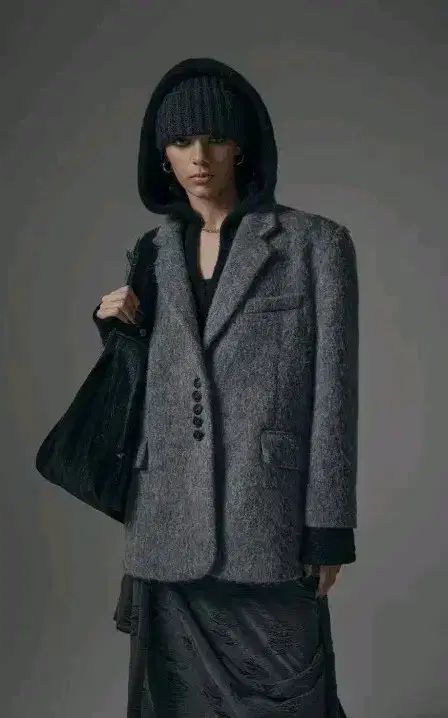 TREEMINGBIRD アルファケ ボリューム UP ウール ジャケット グレー