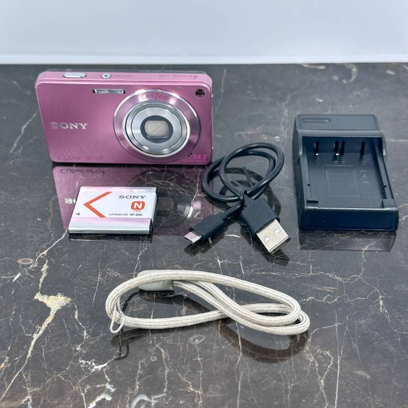 美品】SONY Cyber-shot DSC-W350 ピンク 1410万画素 Carl Zeissレンズ