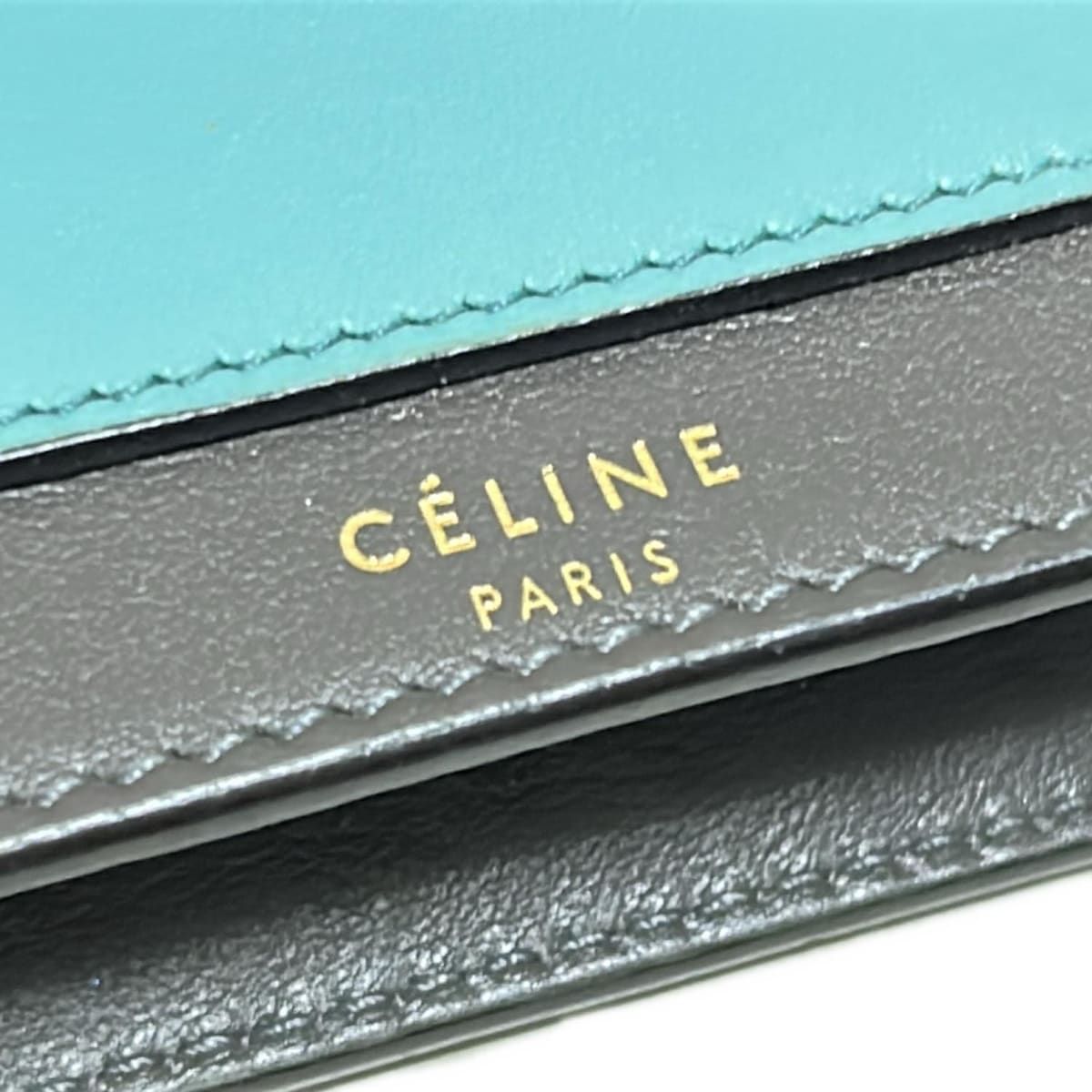 CELINE(セリーヌ) 名刺入れ - ライトグレー×ダークグレー×ブルー