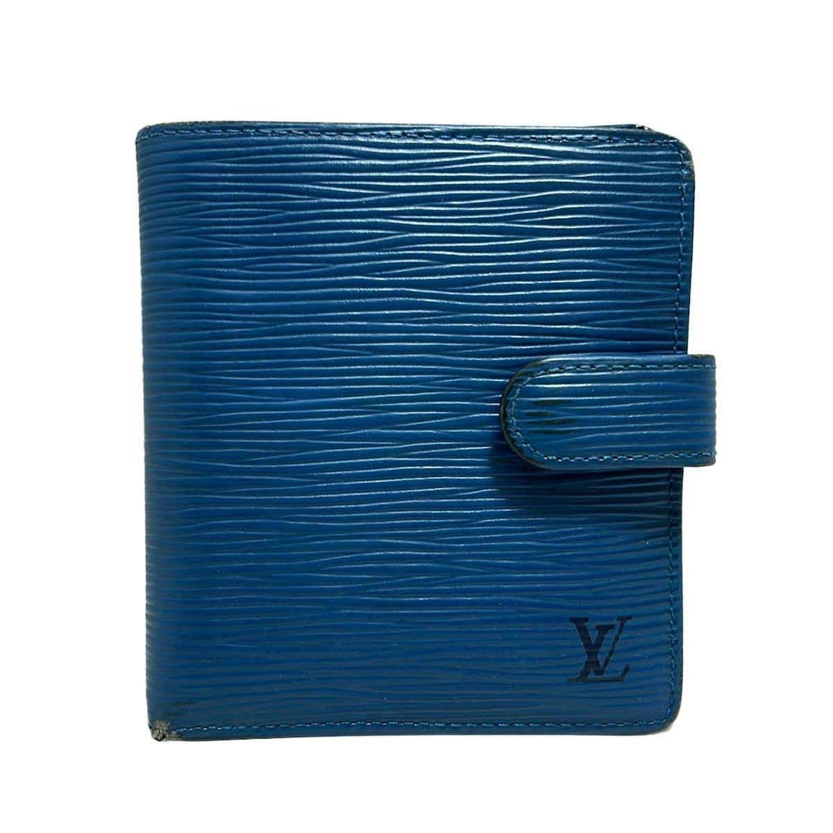 美品 ルイヴィトン 二つ折り財布 エピ ポルトビエ コンパクト 青 ブルー LOUIS VUITTON(ルイヴィトン) 2つ折り財布 エピ ポルトビエコンパクト