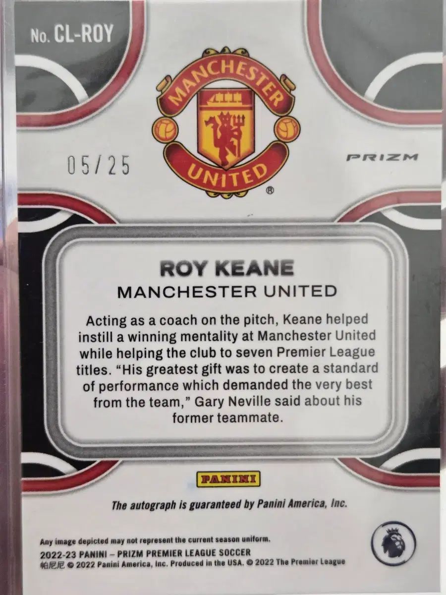 MANCHESTER UNITED FC ロイ キーン オートサインカード 記念グッズ サッカー フットサル スポーツ