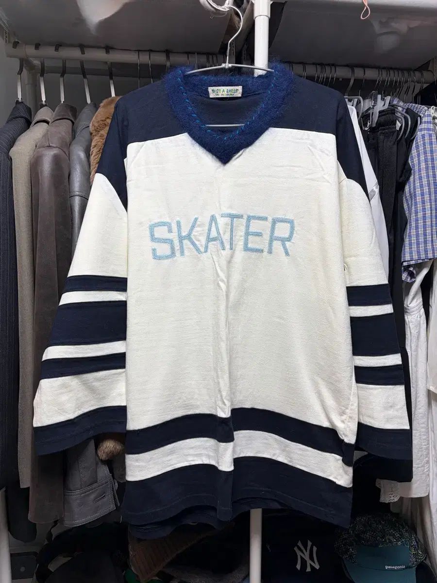 ミスアバフブ ラグビーシャツ ネイビー フリーサイズ