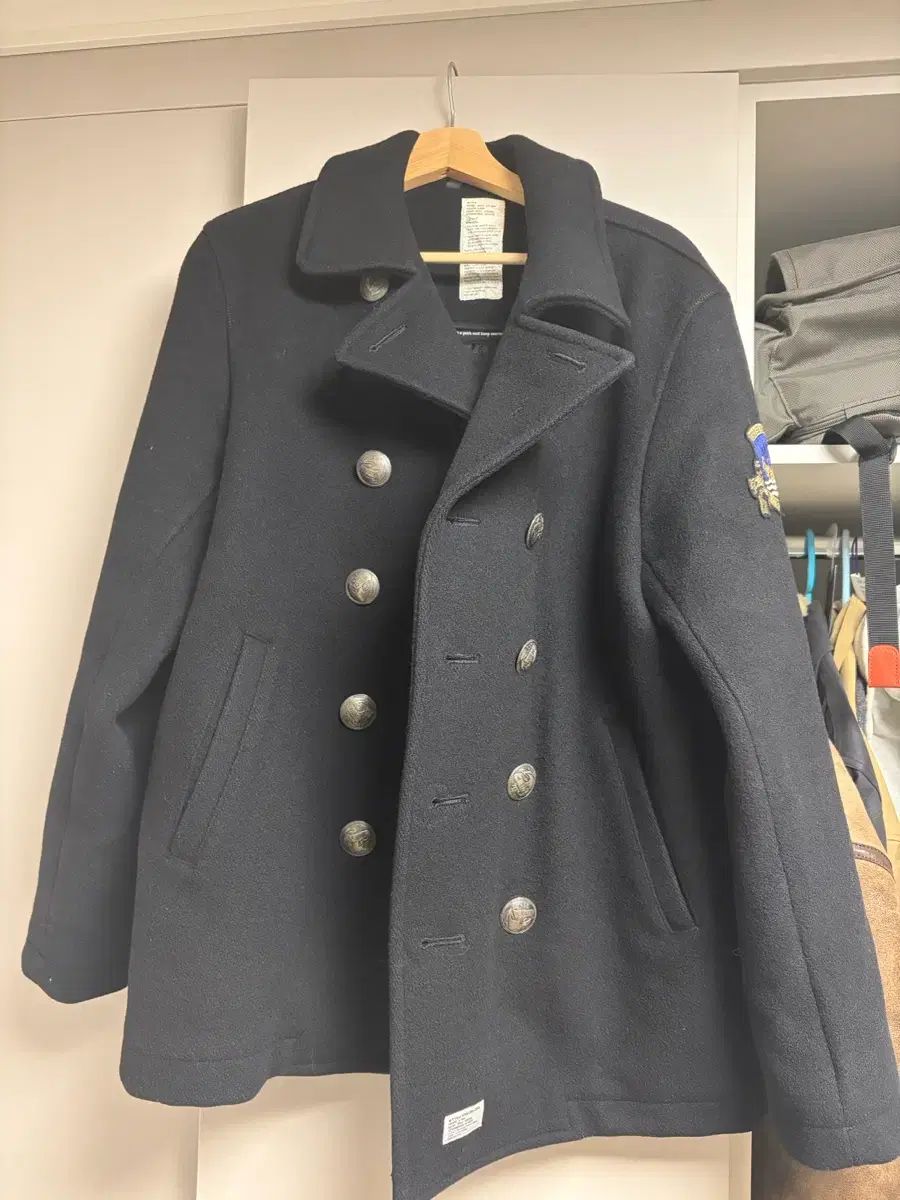 wtaps ダブルタップス 멜튼울 블랙워치 シルバー ピーコート ブラック L 100 103 サイズ