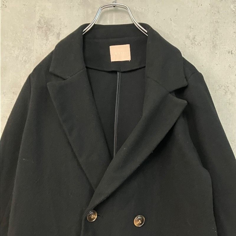 RESEXXY レディライク ロングコート ダブルブレスト ブラック 黒 F