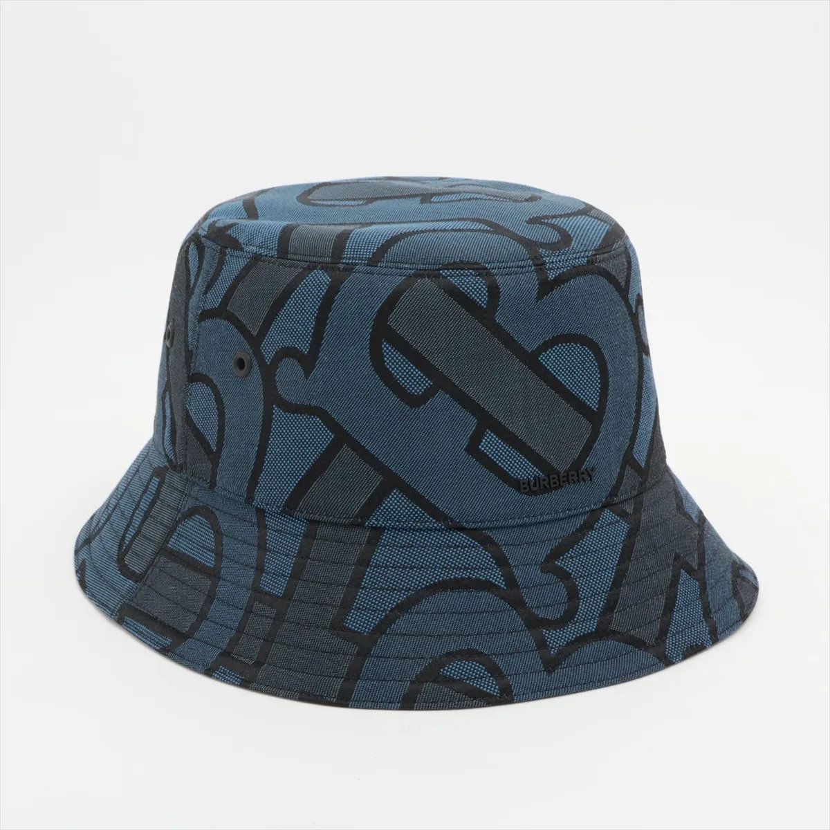 極美品 バーバリー TBロゴ バケットハット バケハ XL ブルー 帽子