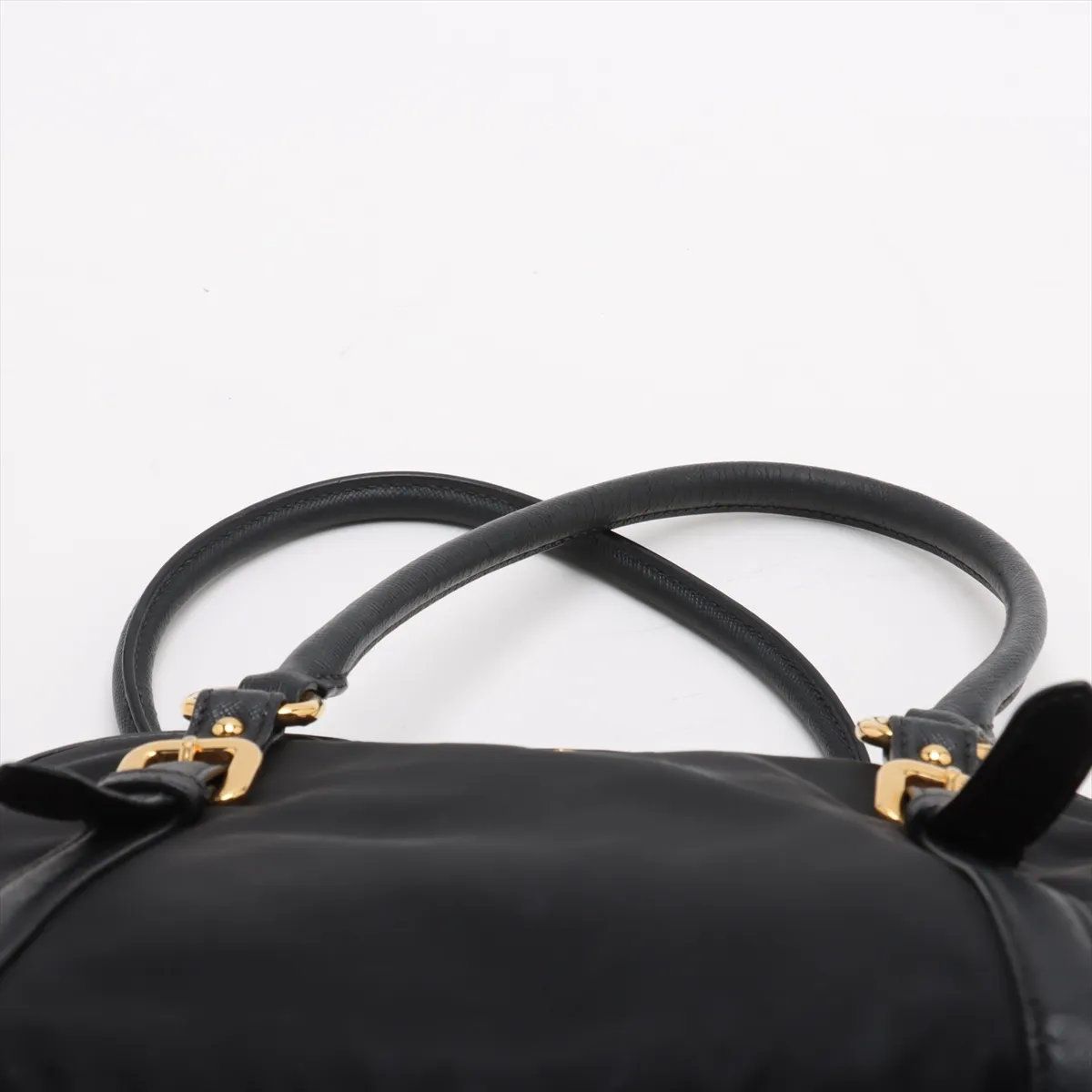 【美品】プラダ サフィアーノレザー テスートナイロン ケース 黒 美品 プラダ テスート ナイロン サフィアーノ レザー ハンドバッグ