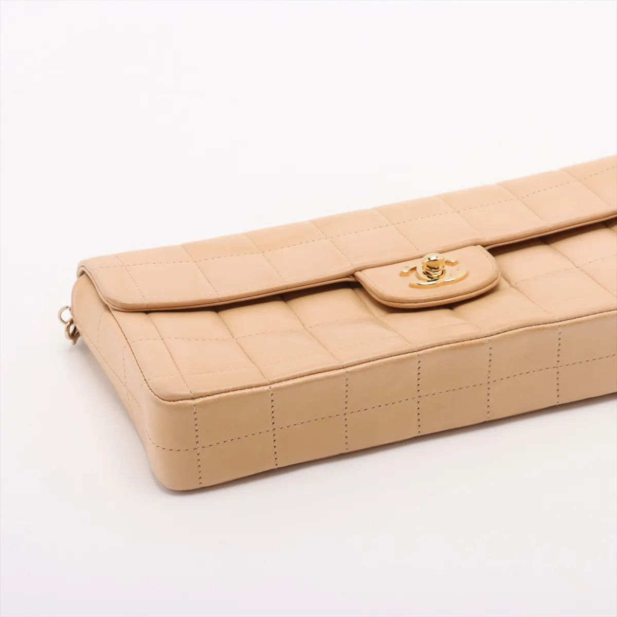 美品 シャネル シリアルシール付 チョコバー ラムスキン レザー