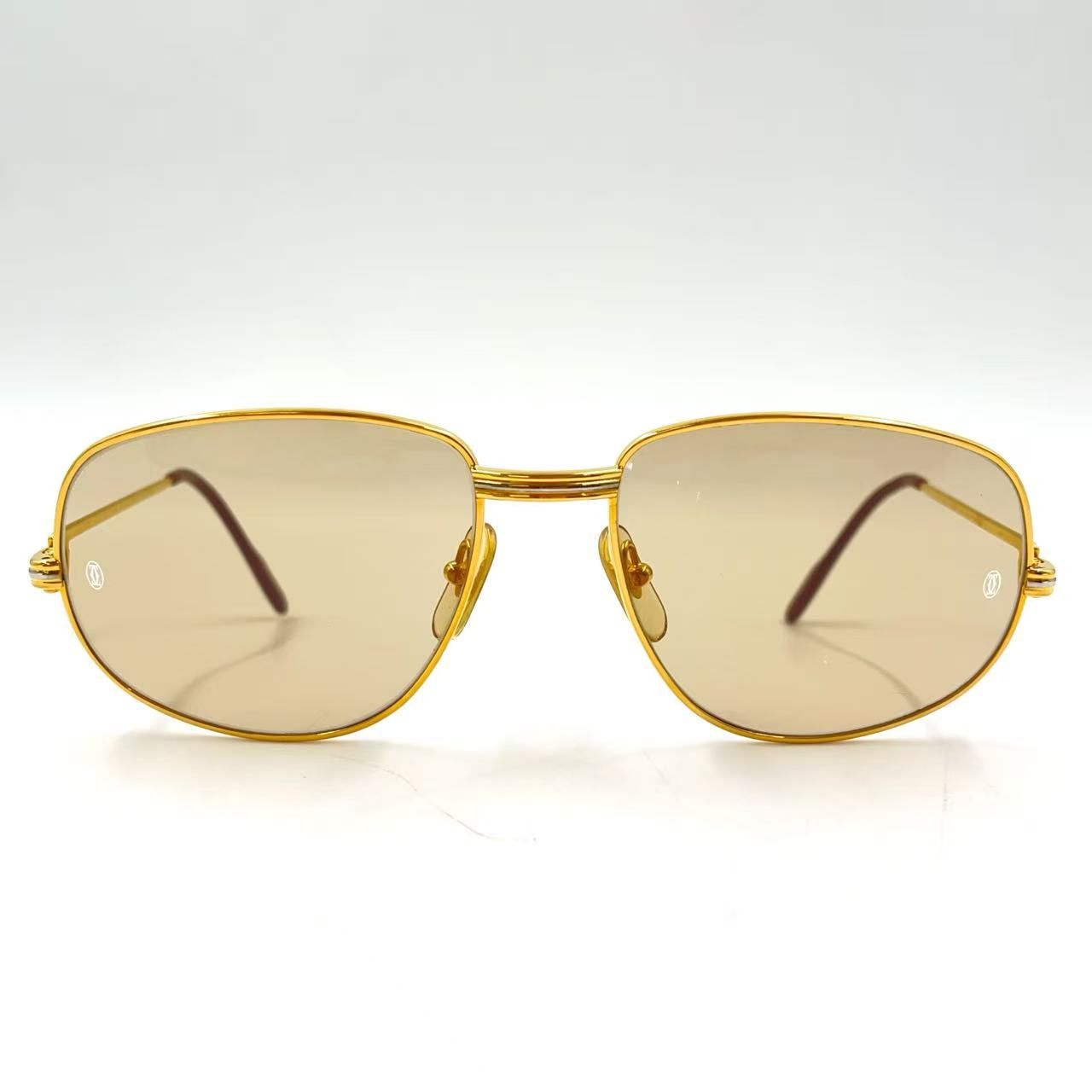 Cartier トリニティ アビエーターサングラス ゴールド Cartier トリニティ ロゴ GP ゴールド×ブラウン×ボルドー サングラス