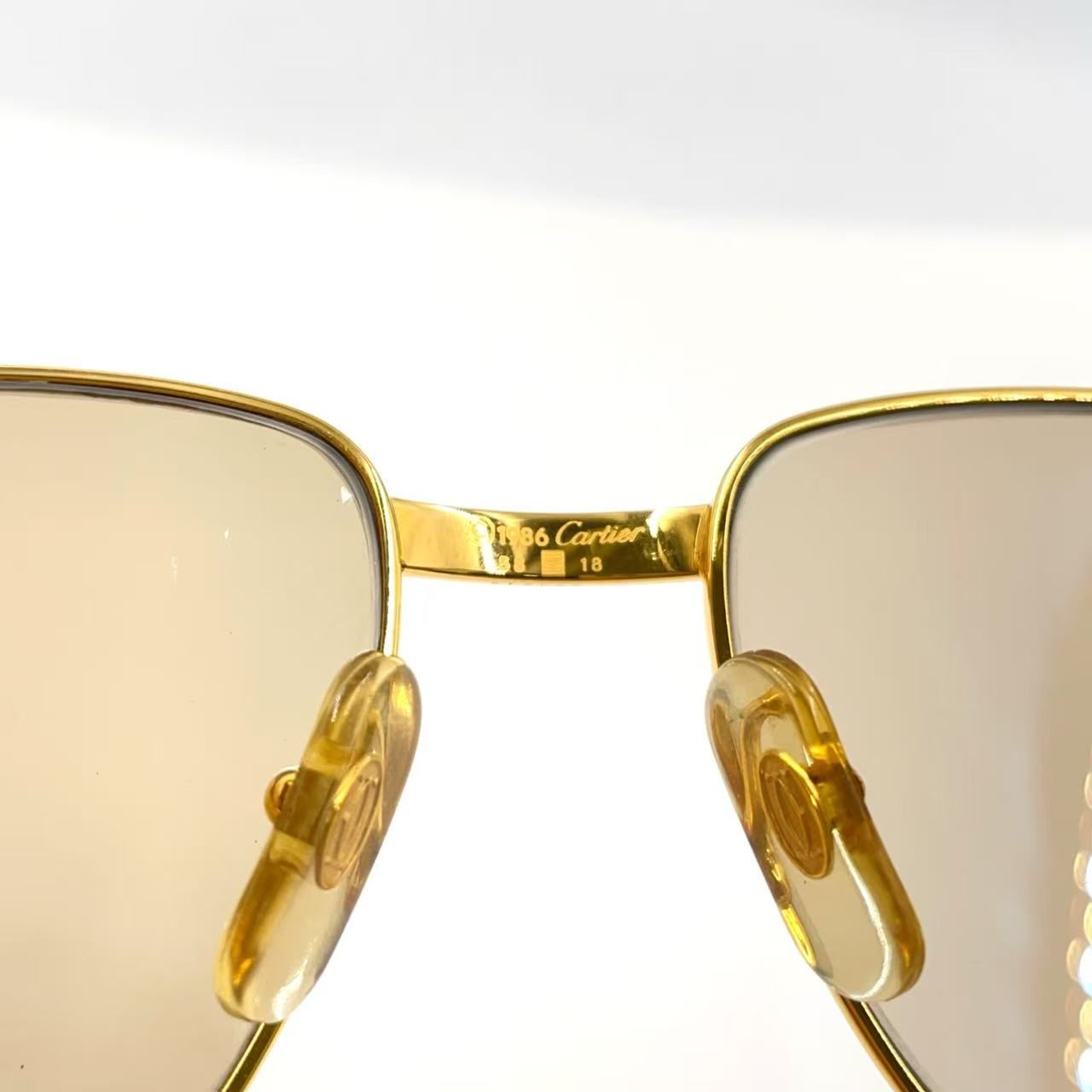 Cartier トリニティ ロゴ GP ゴールド×ブラウン×ボルドー サングラス