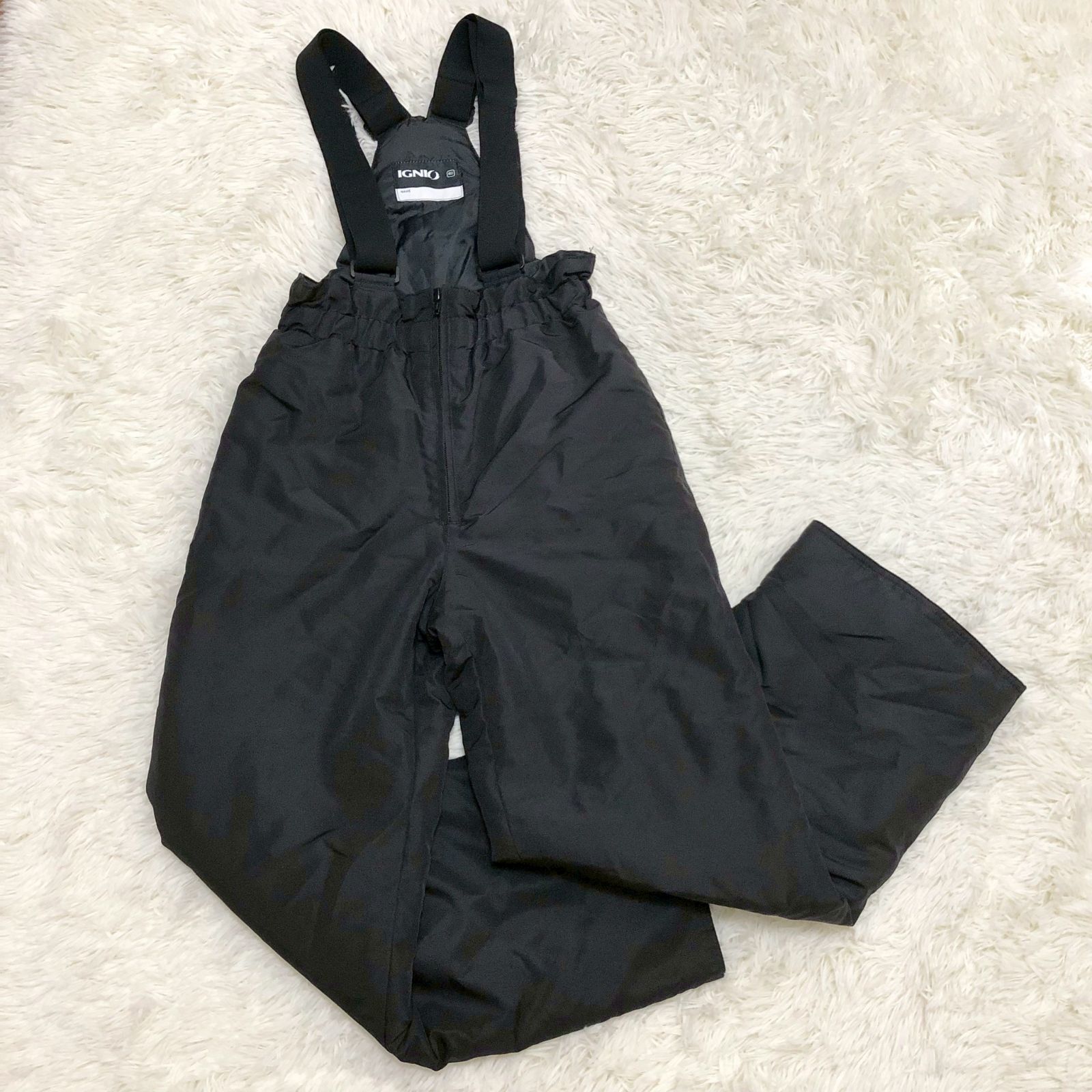 クリーニング済み】IGNIO ジャンプスーツ ズボン 黒 スキーウェア