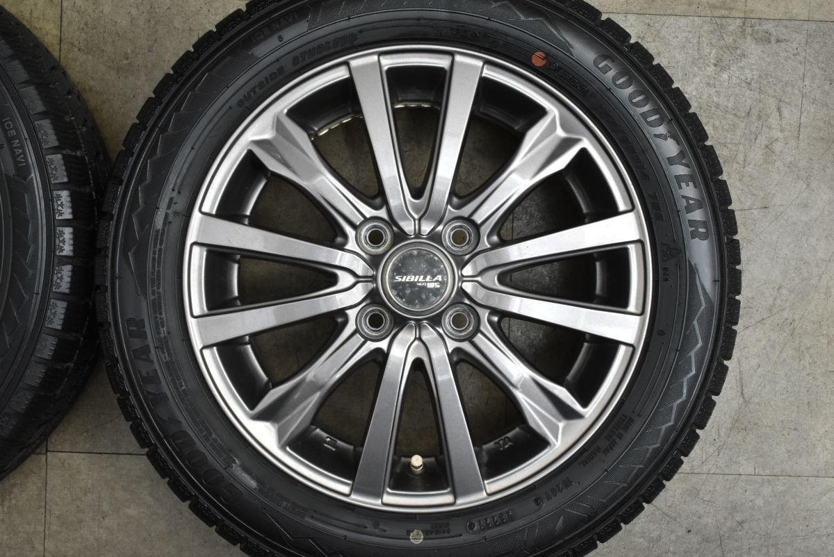  バリ溝 シビラ 14 in 4 5 J 45 PCD 100 グッドイヤー アイスナビ8 155 65 R N ONE BOX WGN ワゴンR アルト タント ムーヴ 軽自動車 14インチ タイヤ ホイールセット