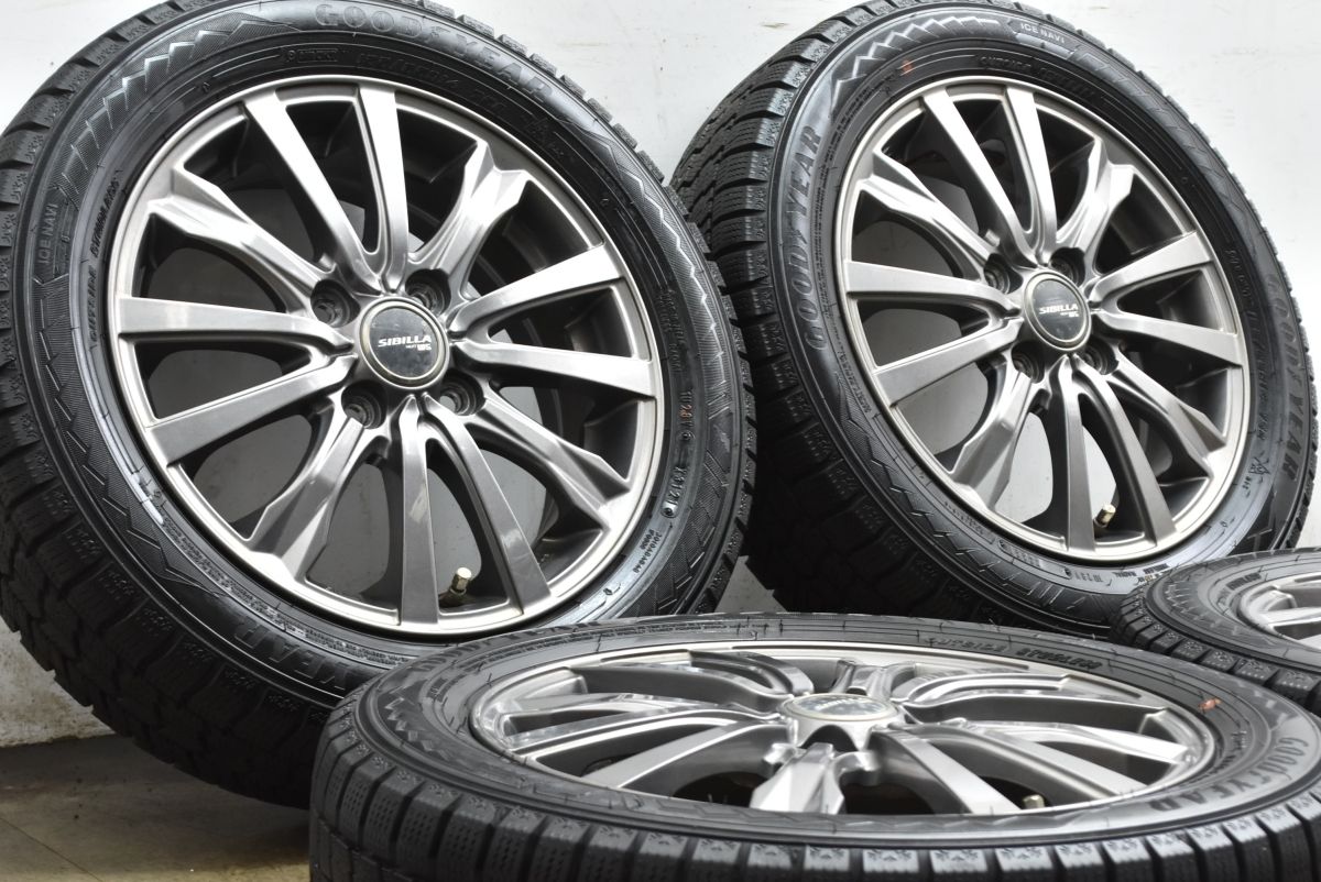 バリ溝 シビラ 14 in 4 5 J 45 PCD 100 グッドイヤー アイスナビ8 155 65 R N ONE BOX WGN ワゴンR アルト タント ムーヴ 軽自動車