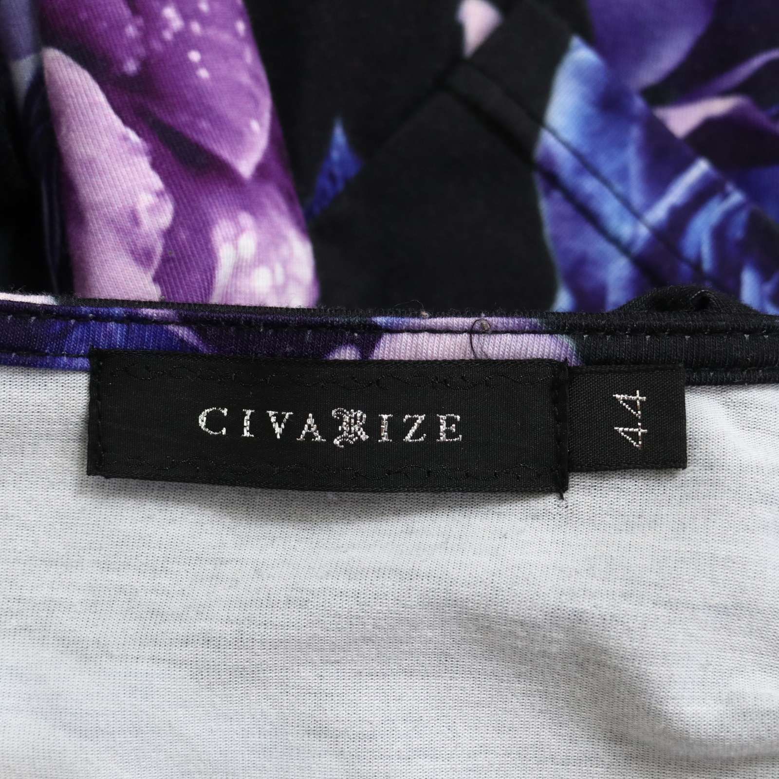 CIVARIZE シヴァーライズ 通年 薔薇 ローズ総柄 ドレープネック 長袖
