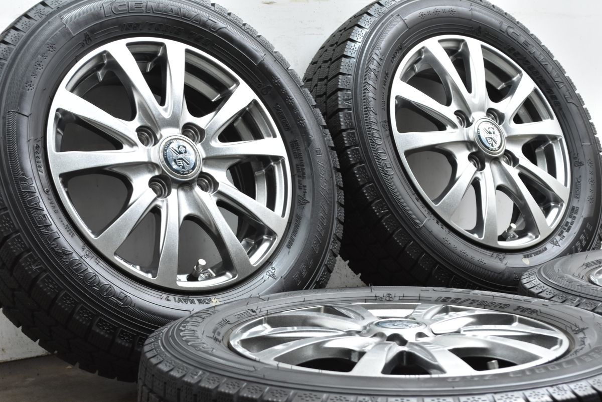 バリ溝 TRG 13 in 4 00 B 43 PCD 100 製 グッドイヤー アイスナビ7 155 70 R N ONE BOX ワゴンR アルト タント ムーヴ