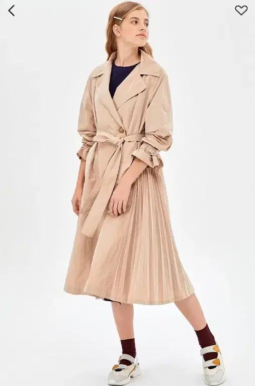 SJSJ 2019 レディース サイドプリーツ トレンチコート C 838