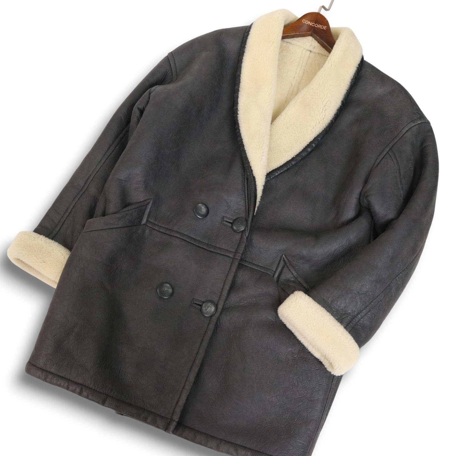 レディース 高級 天然シープスキン♪ 秋冬 ショールカラー リアル