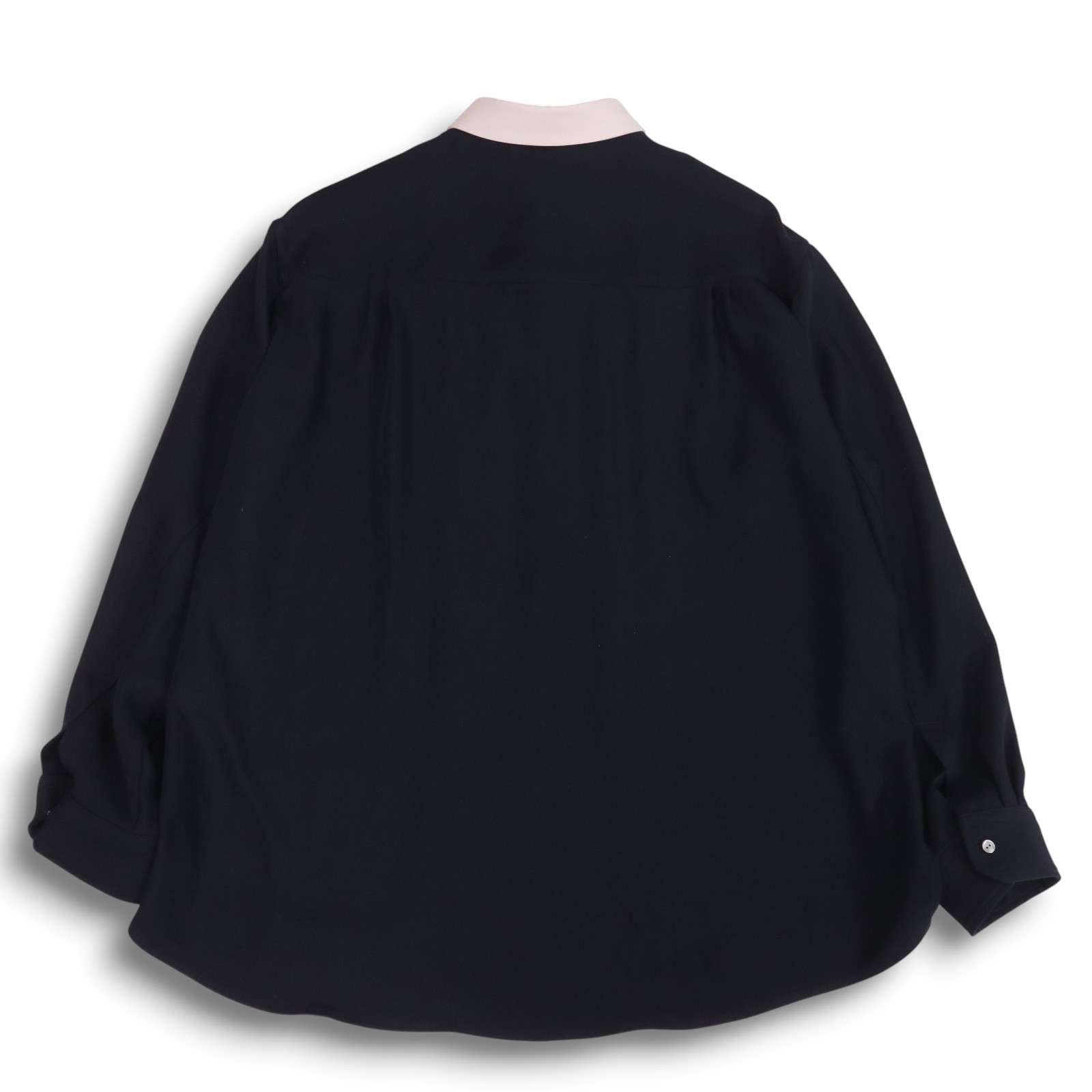 CULLNI クルニ 通年 別注 長袖 フロントからー スイッチング シャツ Sz.2 メンズ ネイビー ケーブル編み その他 