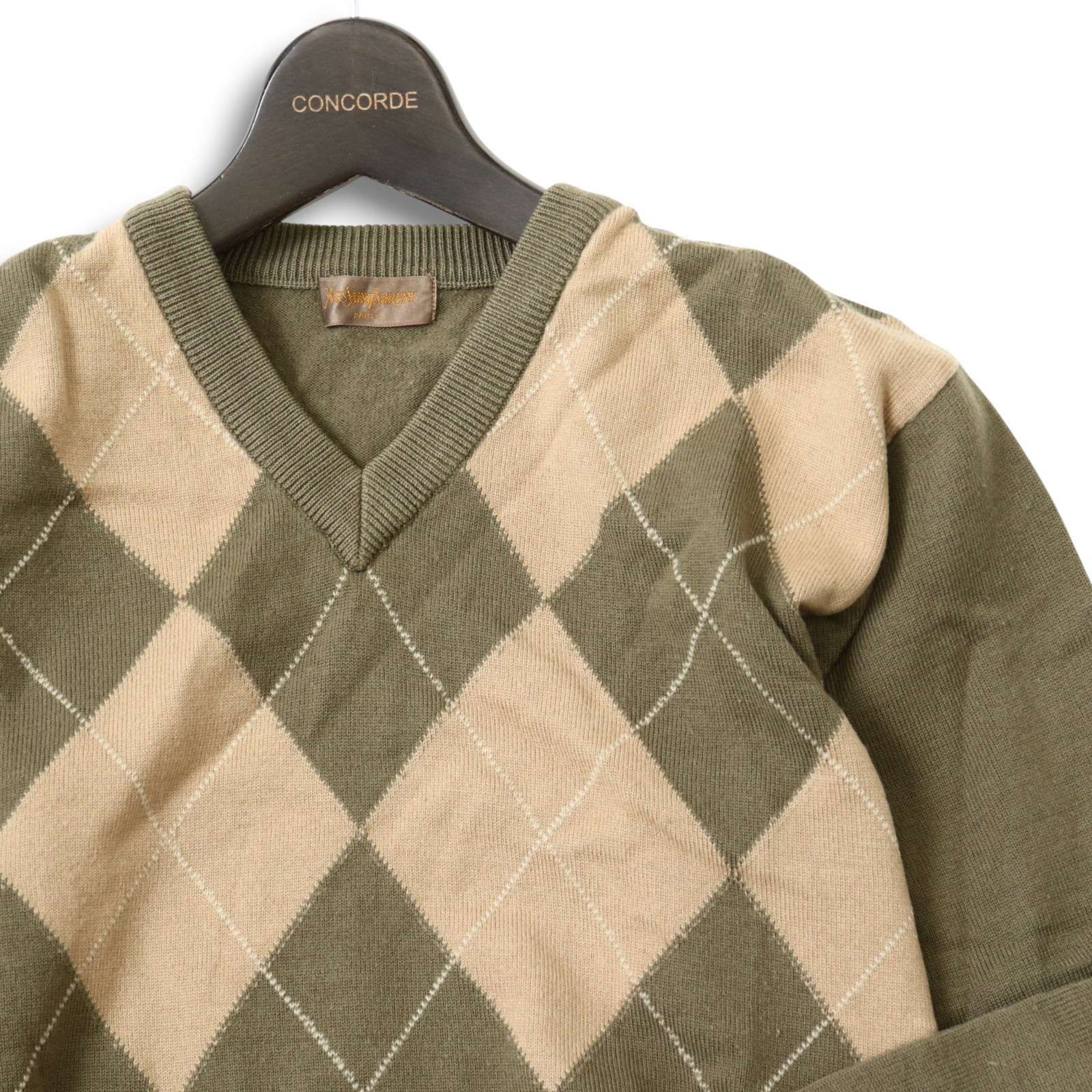 YVES SAINT LAURENT イヴサンローラン 福助☆ 秋冬 アーガイル柄