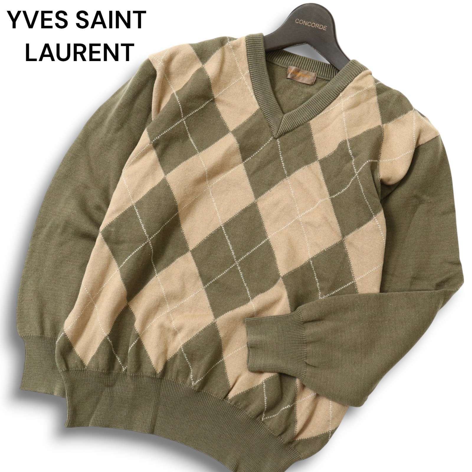 YVES SAINT LAURENT イヴサンローラン 福助☆ 秋冬 アーガイル柄