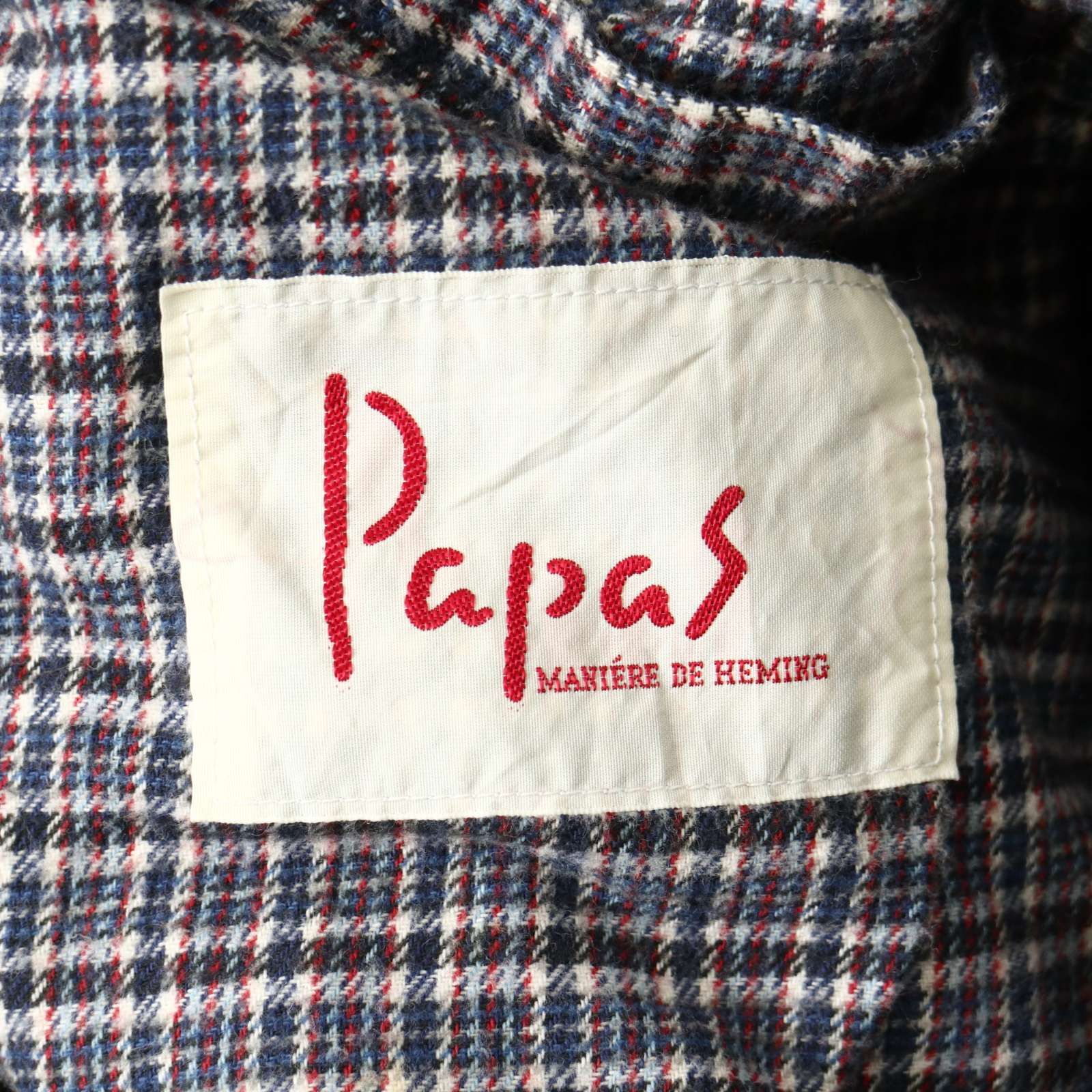 Papas パパス 秋冬 ロゴ ワッペン☆ 裏地チェック柄 コーデュロイ 