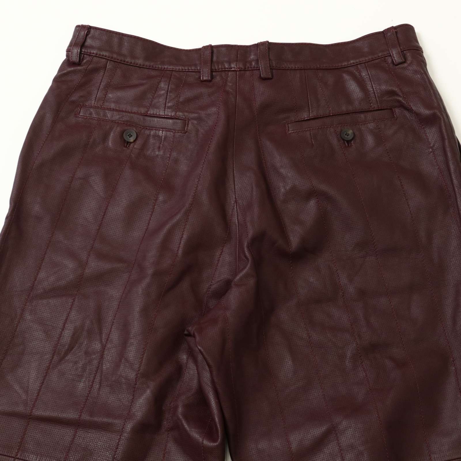 santa fe サンタフェ 秋冬☆ 羊革 ラム レザー ストライプ パンツ