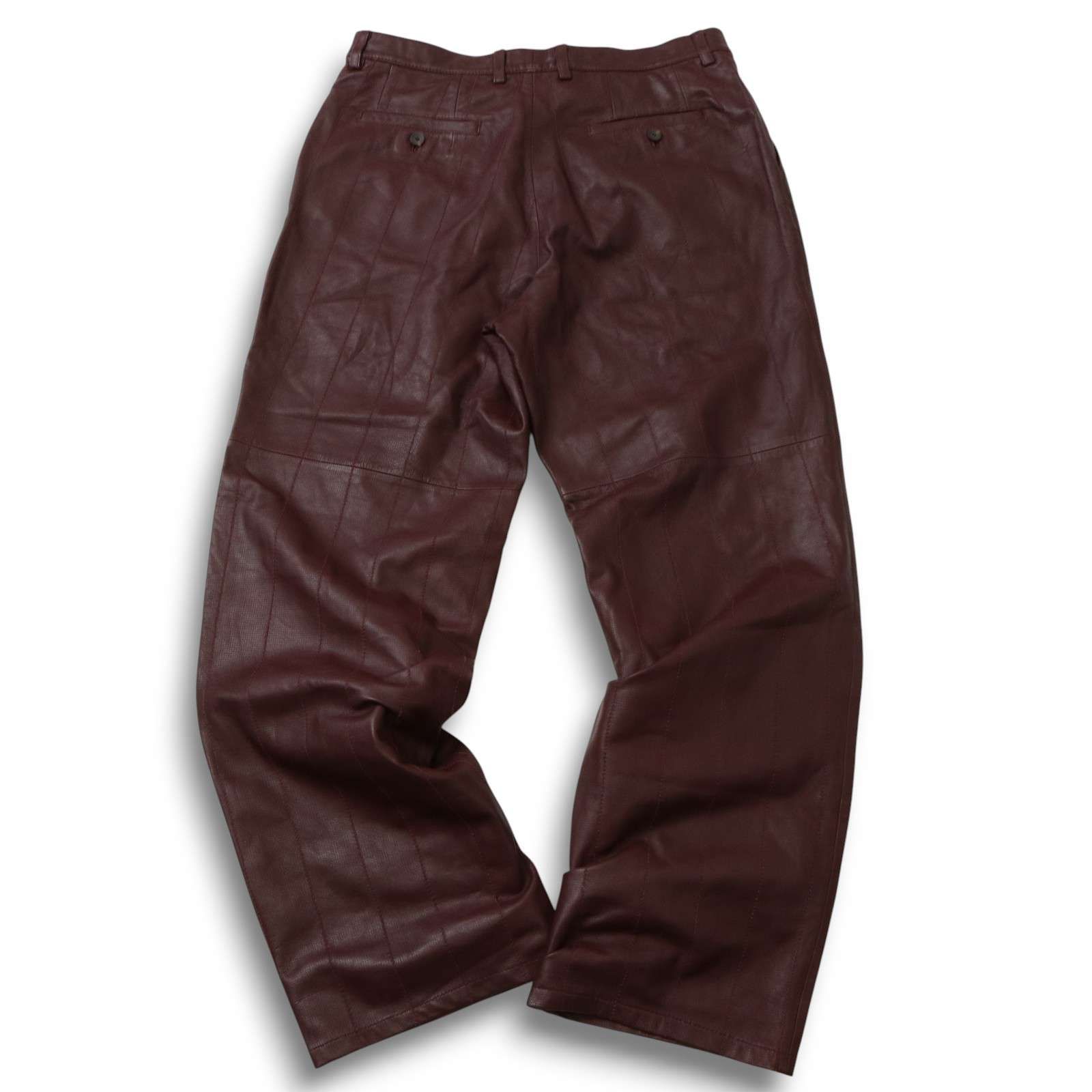 santa fe サンタフェ 秋冬☆ 羊革 ラム レザー ストライプ パンツ