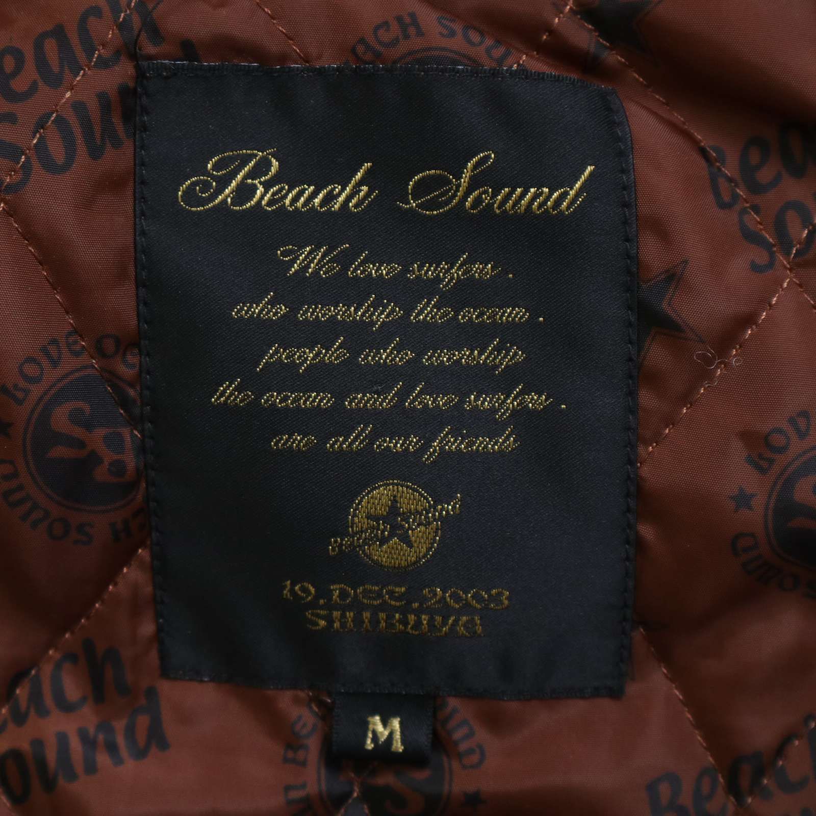 Beach Sound ビーチサウンド 袖革☆ 牛革 レザー × ウール 刺繍 