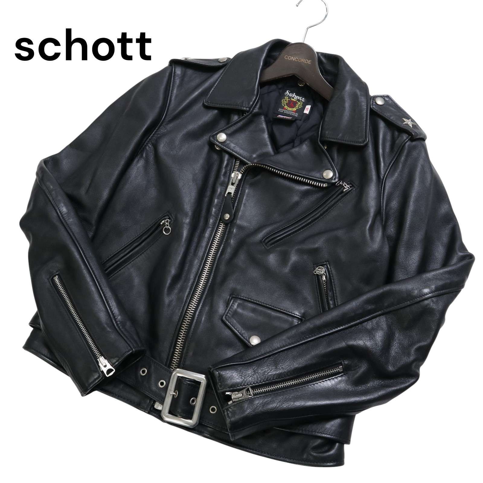 USA製☆ schott ショット 7007 613US☆ 牛革 中綿 カウ レザー ダブル 