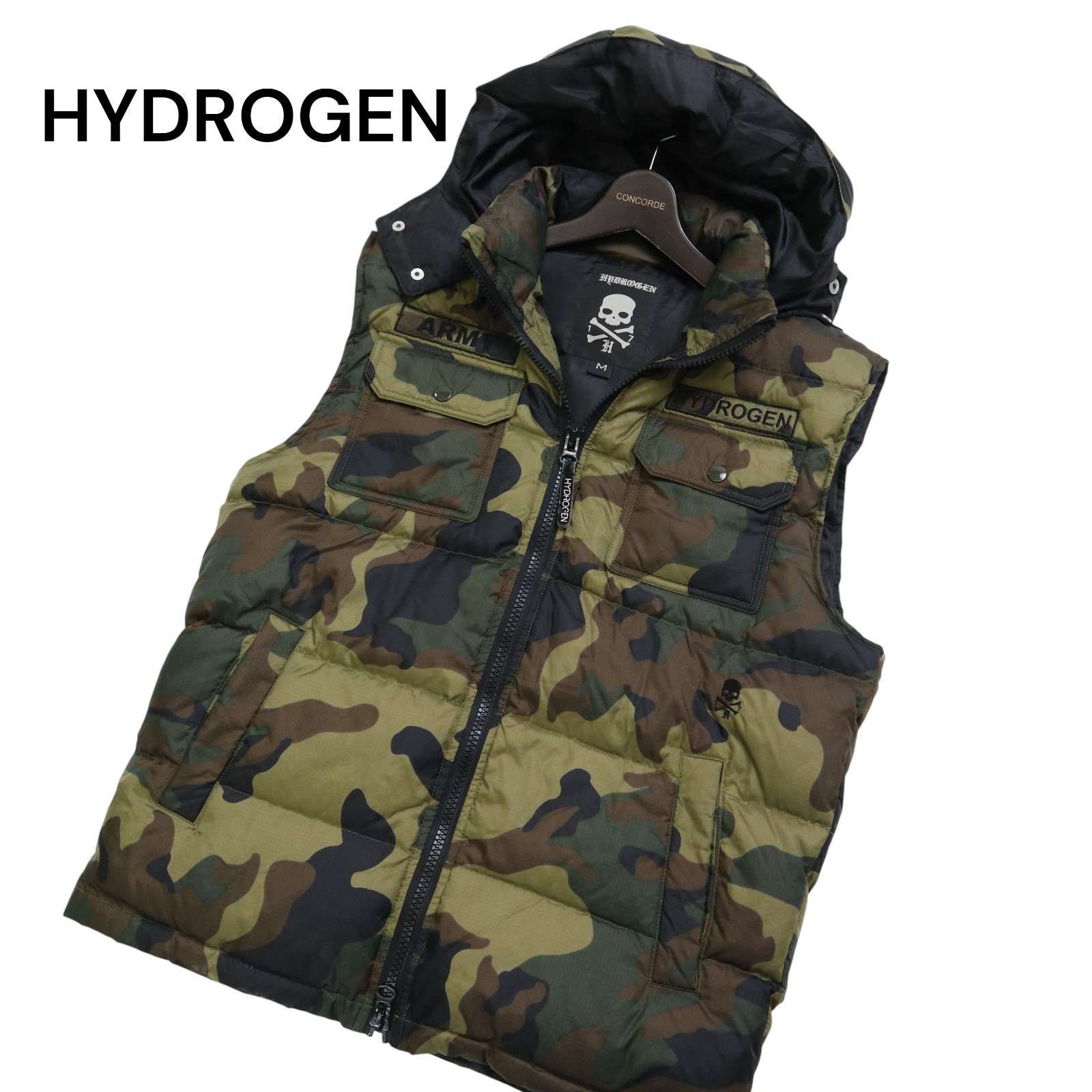 【新品・未使用】HYDROGENハイドロゲン/迷彩・カモフラ柄【完売入手困難品】 国内正規☆ HYDROGEN ハイドロゲン 秋冬 迷彩 カモフラ柄☆ ロゴ刺繍