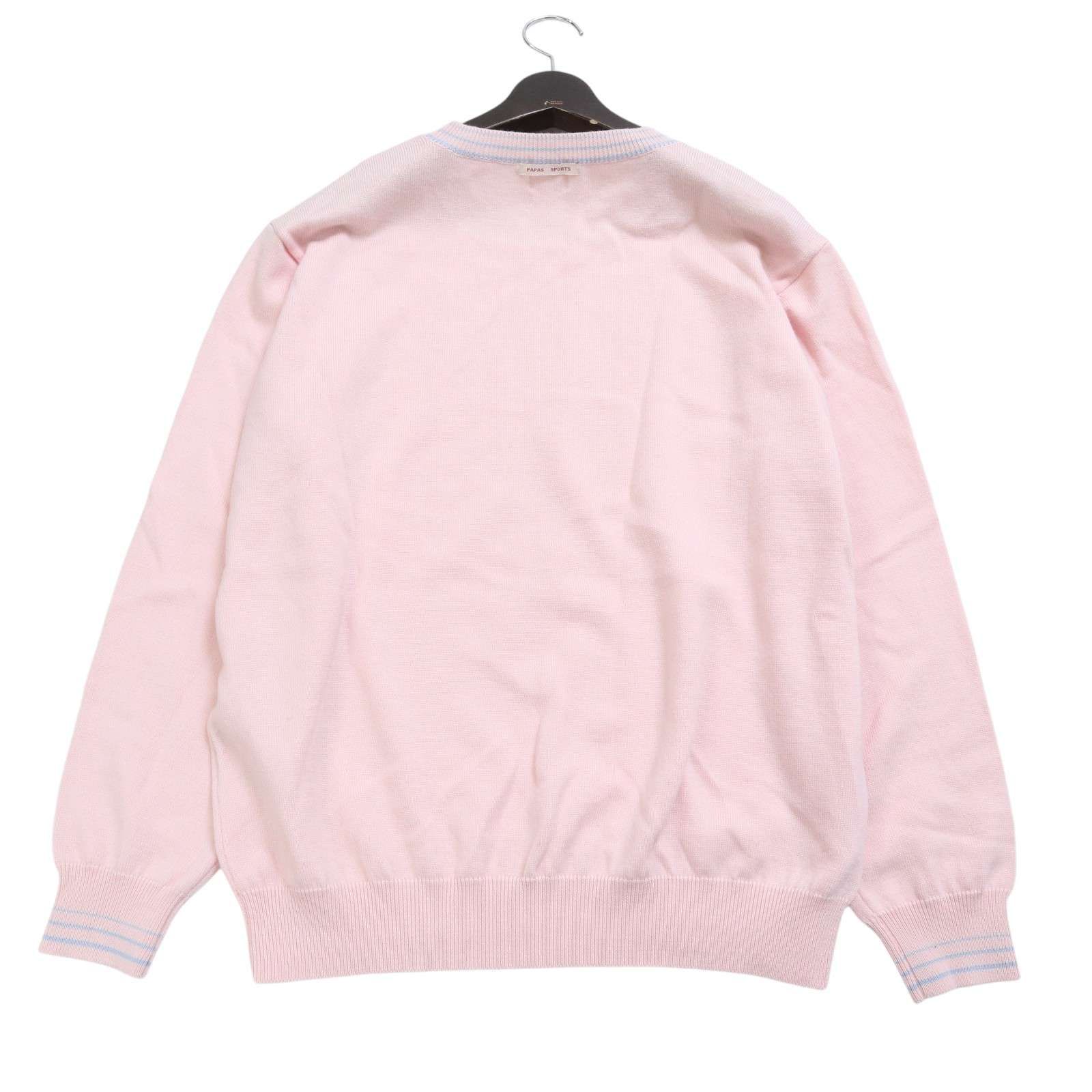 Papas パパス 秋冬 ロゴ☆ ウール100% クルーネック ニット セーター
