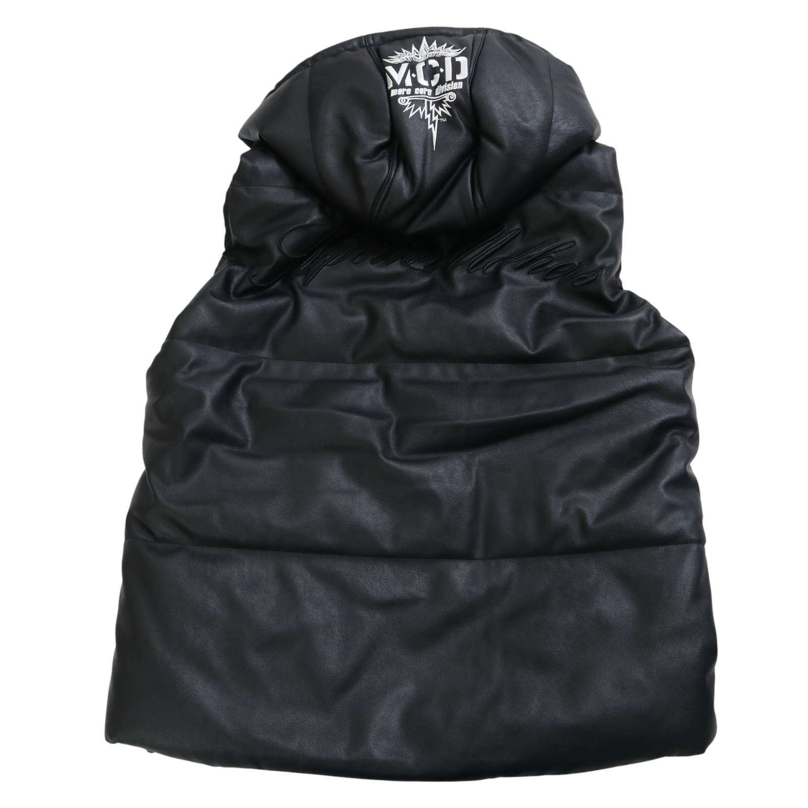 新品 MCD. More Core Division 黒 ダウン ベスト M 美品 23AW】MCD more core division エムシーディー 秋冬 ロゴ刺繍