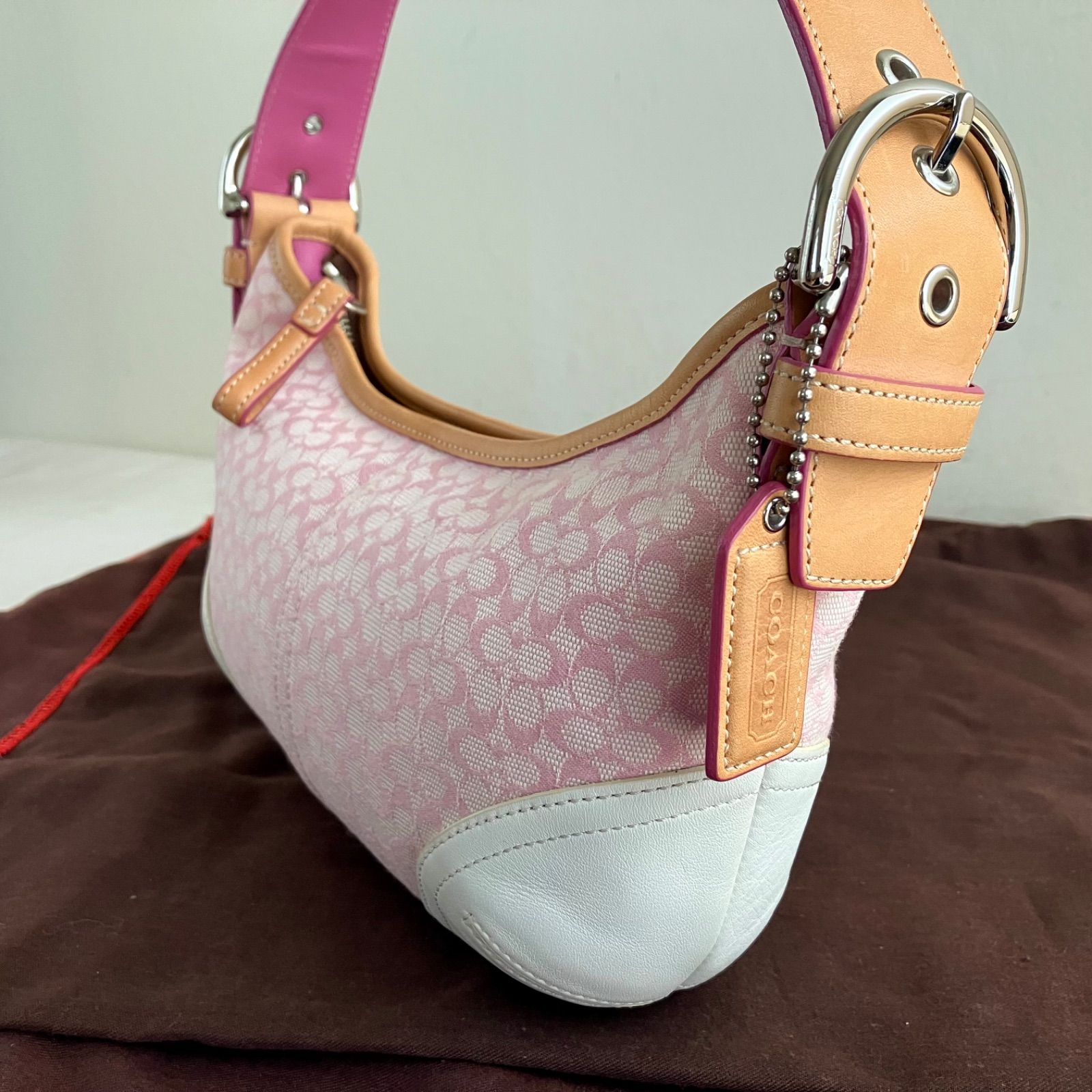 Vintage Coach y2k Mini Soho Shoulder Bag Baby Pink Small Signature