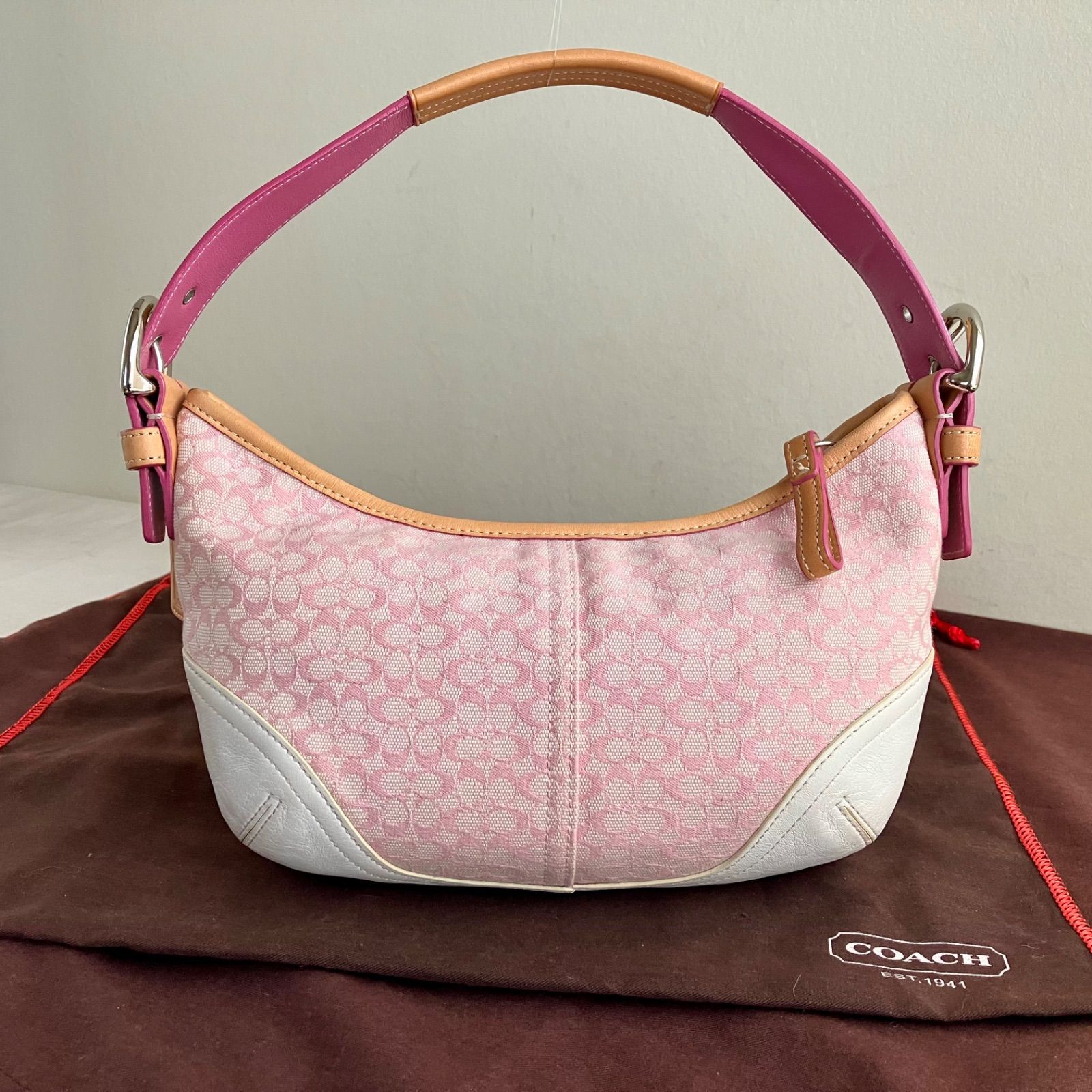 Vintage Coach y2k Mini Soho Shoulder Bag Baby Pink Small Signature