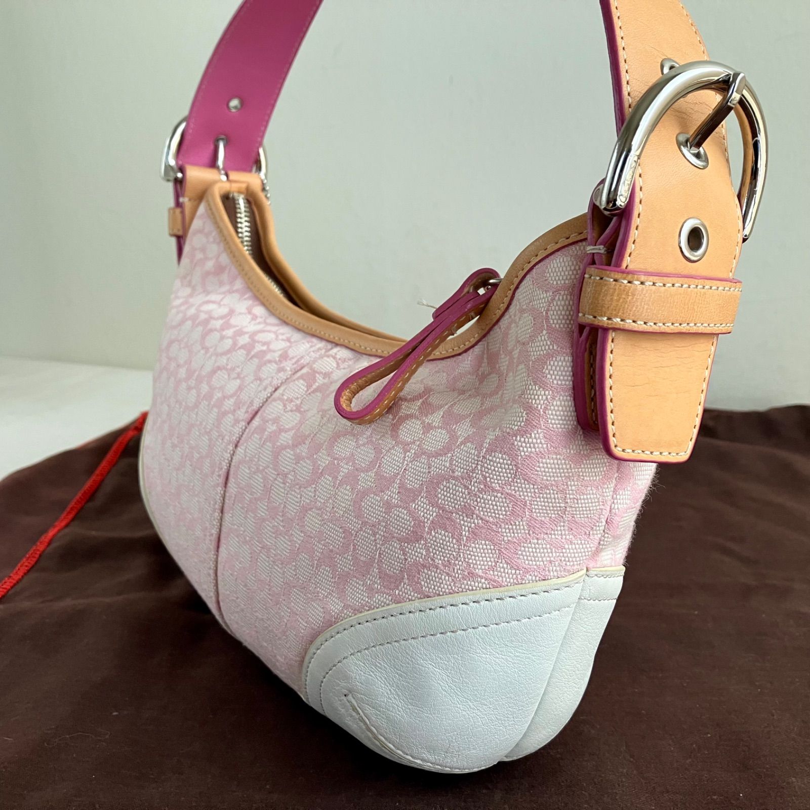Vintage Coach y2k Mini Soho Shoulder Bag Baby Pink Small Signature