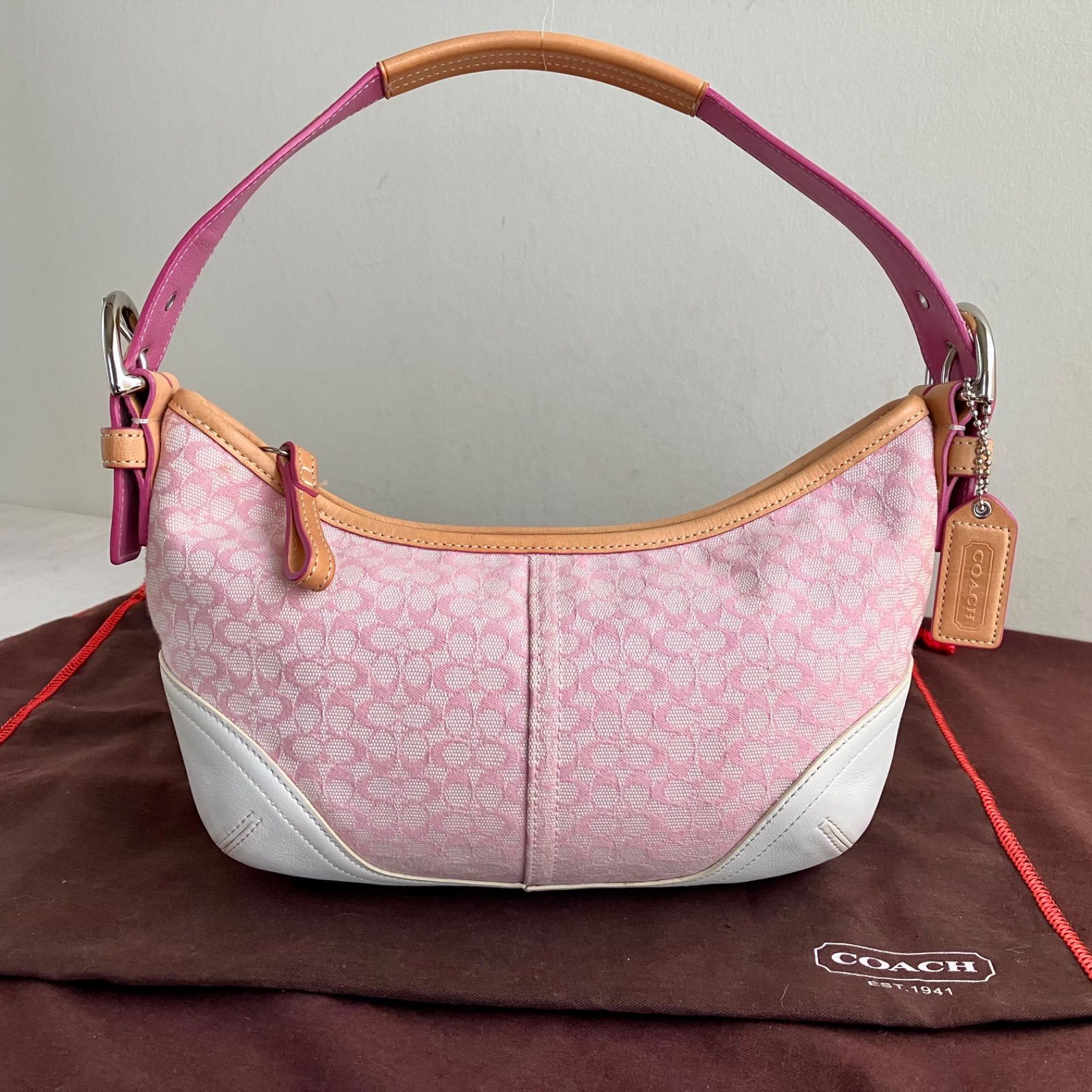 ✨美品✨COACH コーチ ゾーイ バッグ アクセサリーポーチ ピンク y2k Vintage Coach y2k Mini Soho Shoulder Bag Baby Pink Small Signature
